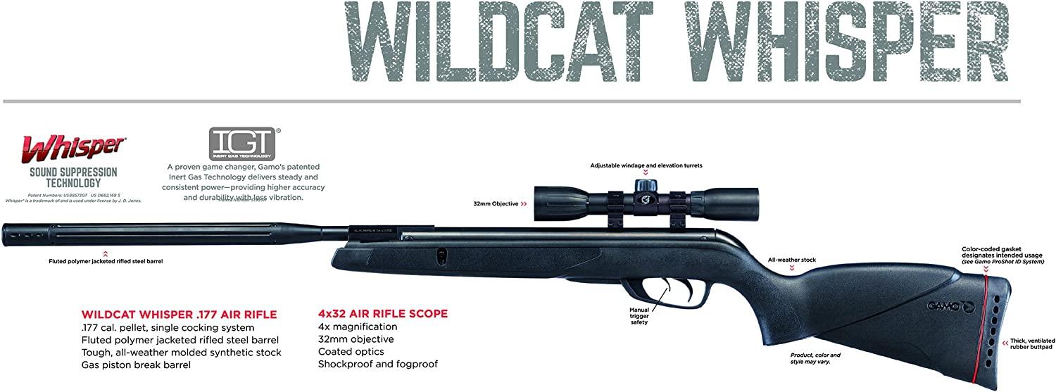 Gamo Wildcat Whisper Air Rifles .177 Caliber