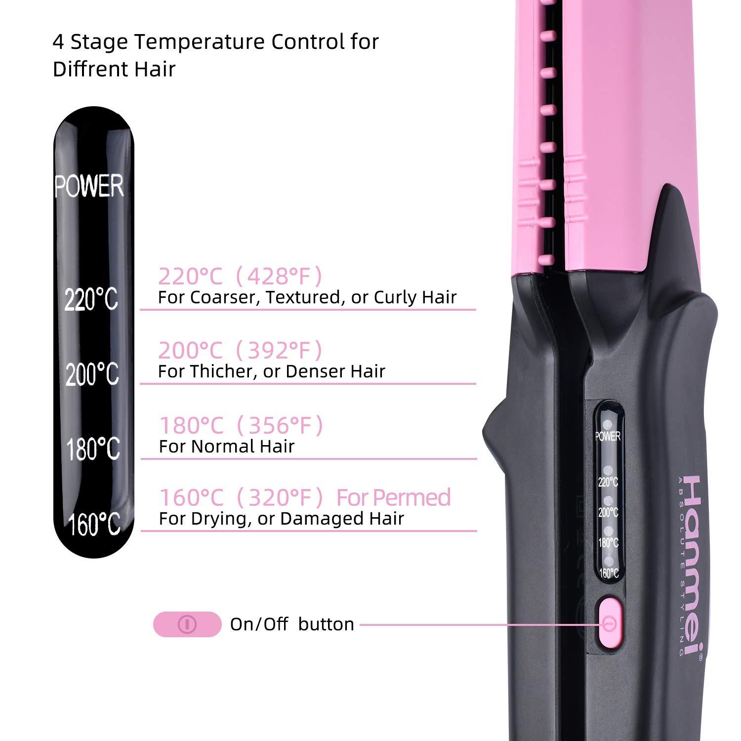 HANMEI Crimper Hair Iron, 4 in 1 Interchangeable Plates Hair Crimper