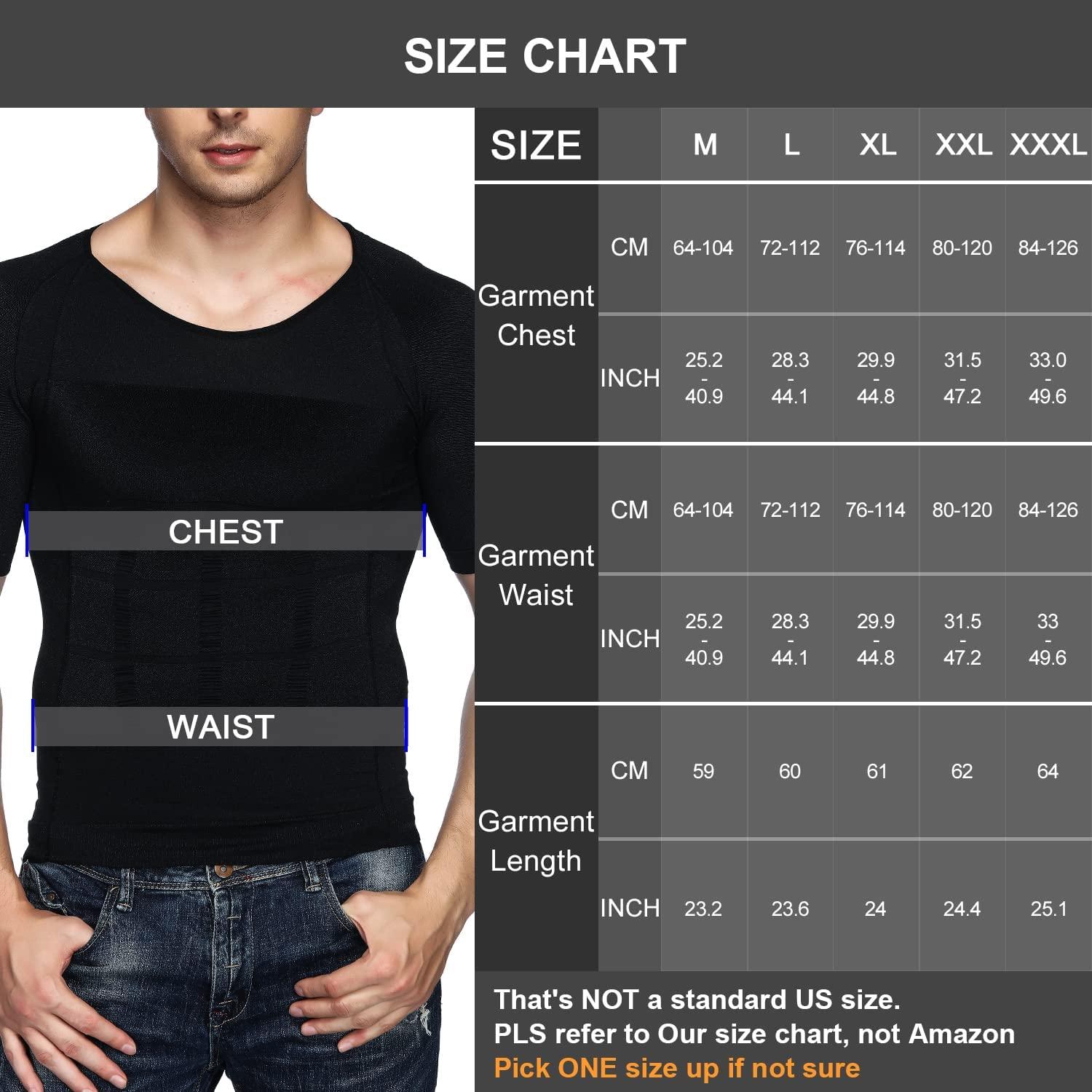 Odoland Men's Body Shaper Slimming Shirt Tummy Vest Thermal
