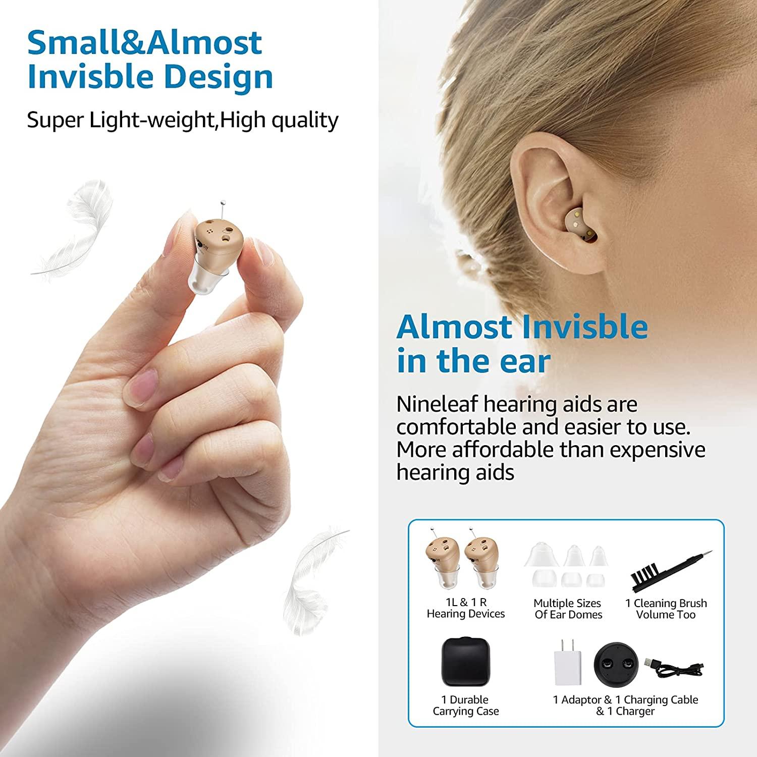 Invisible Hearing Aids,Rechargeable Hearing Aids for Seniors with Noise