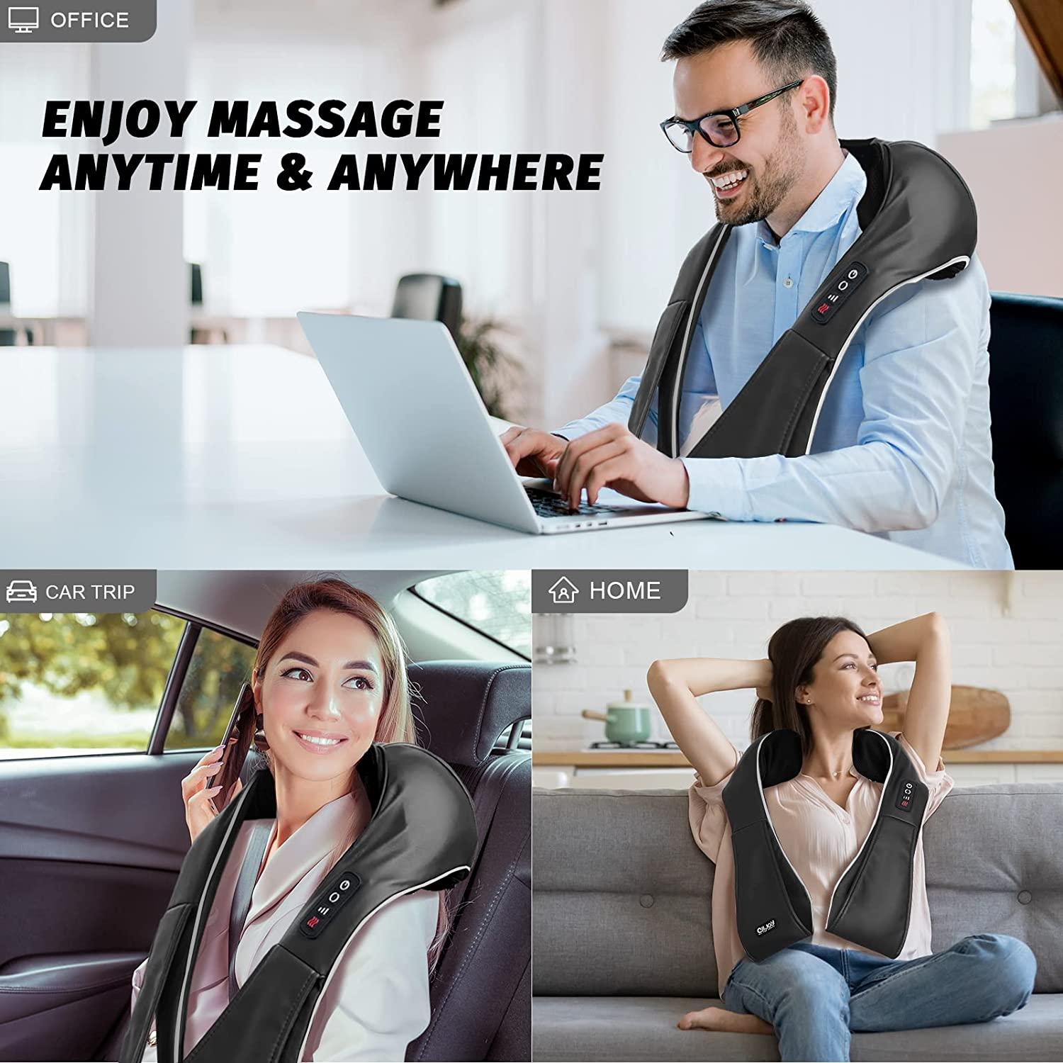 Neck Back Massager with Heat, Shiatsu Neck Shoulder Massager, Electric Neck Massage Pillow 3D Kneading for Neck,Back, Shoulder, Foot, Leg