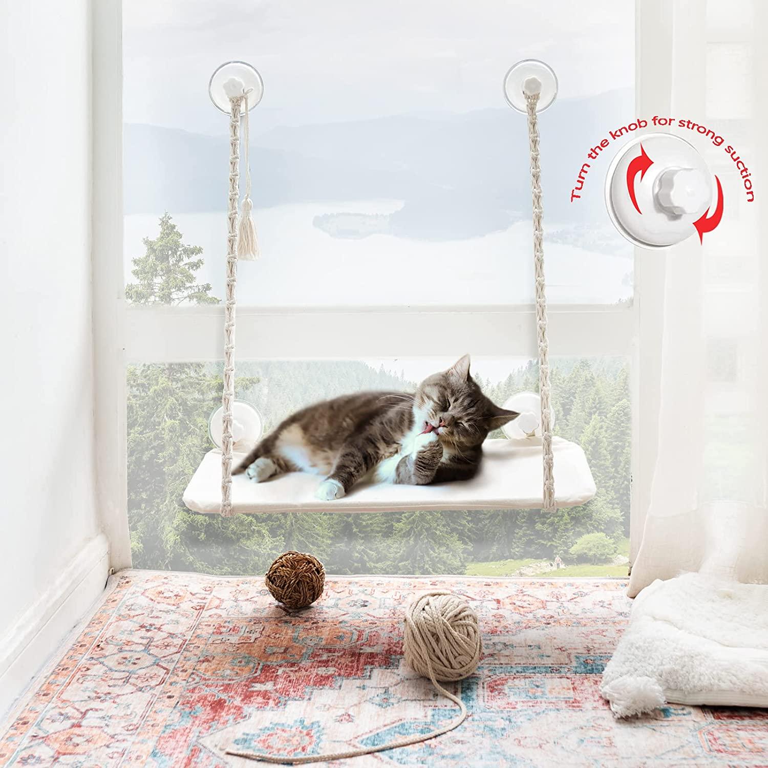 thumbnail image 2 of Cat Window Hammock Foldable Cat Window Perch Stable With 4 Strong Suction Cups Space Saving Window Window Perch For Cats 2 of 12