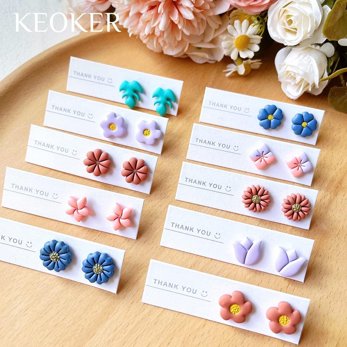  KEOKER Polymer Clay Cutters for Earrings, Spring Floral Clay  Cutters, Polymer Clay Cutters for Earrings Jewelry Making, 20 Shapes Flower  Clay Earrings Cutters (Floral Studs & Earrings Cutters)
