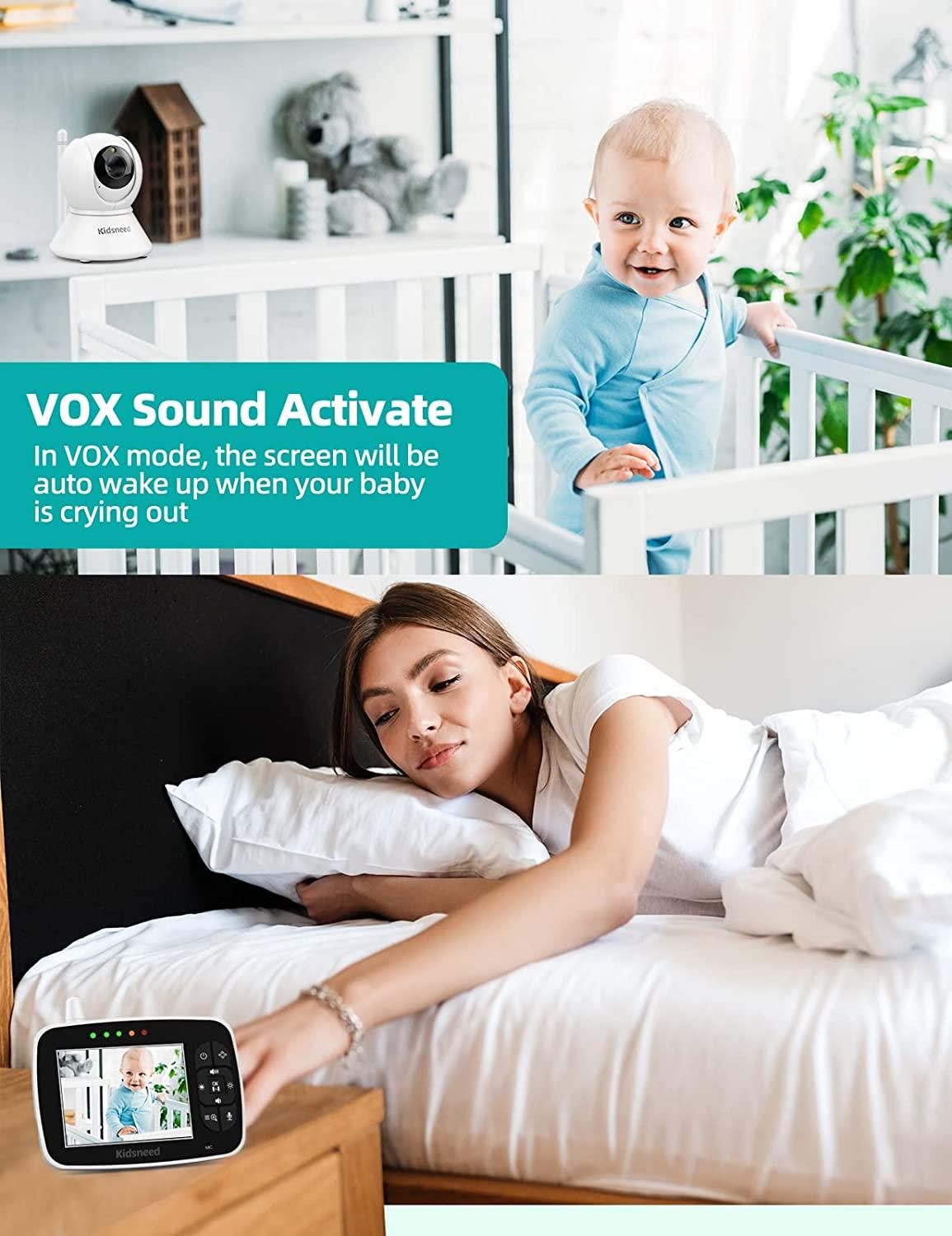 3.5 Inch Video Baby Monitor with Camera, Audio, Remote Control Pan