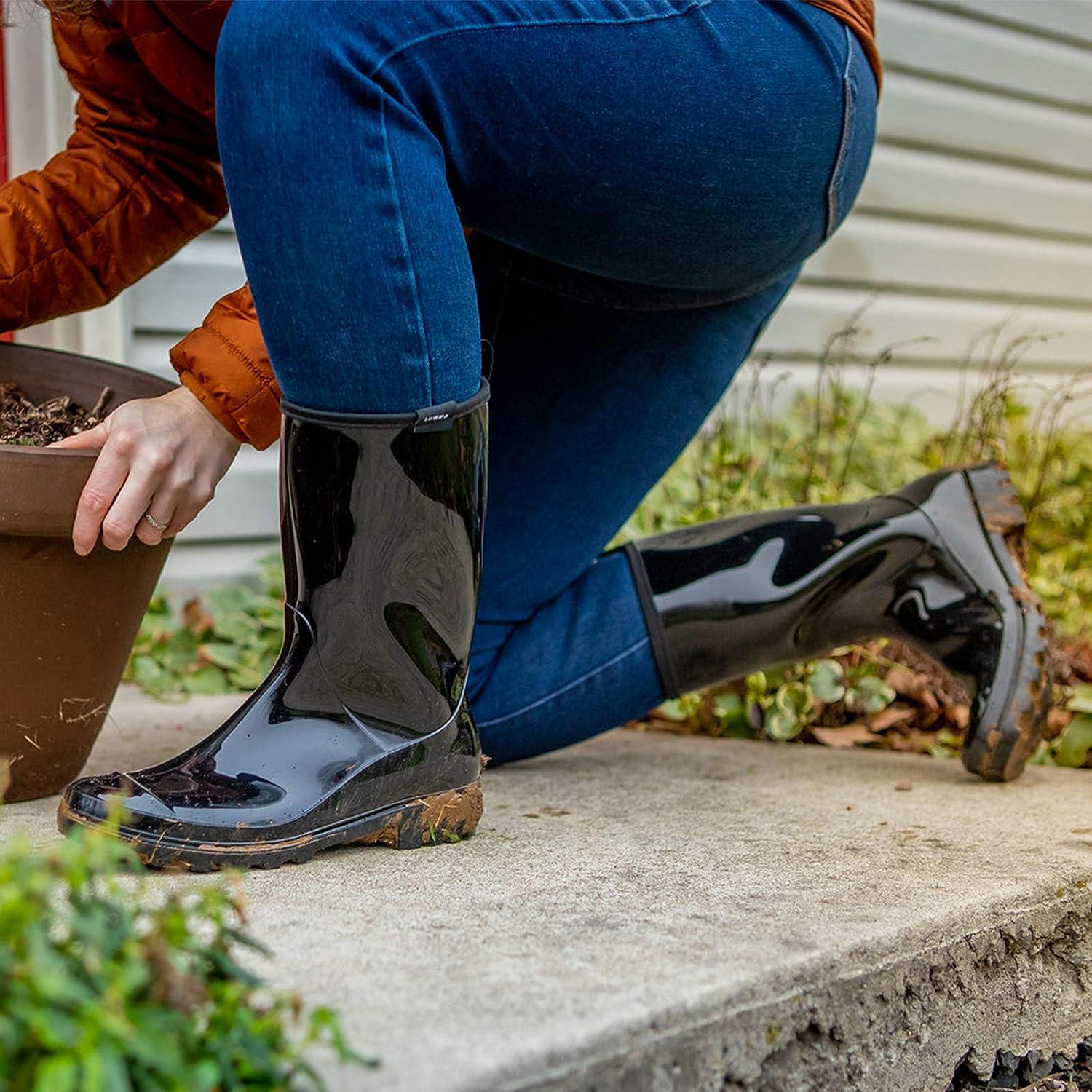 HISEA Women's Rain Boots Waterproof Rubber Rain Shoes for Ladies