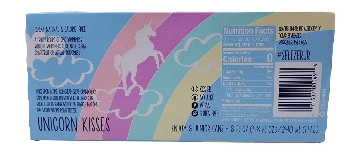 Polar Seltzer Unicorn Kisses 6pk Impossibly Good, 8oz Cans