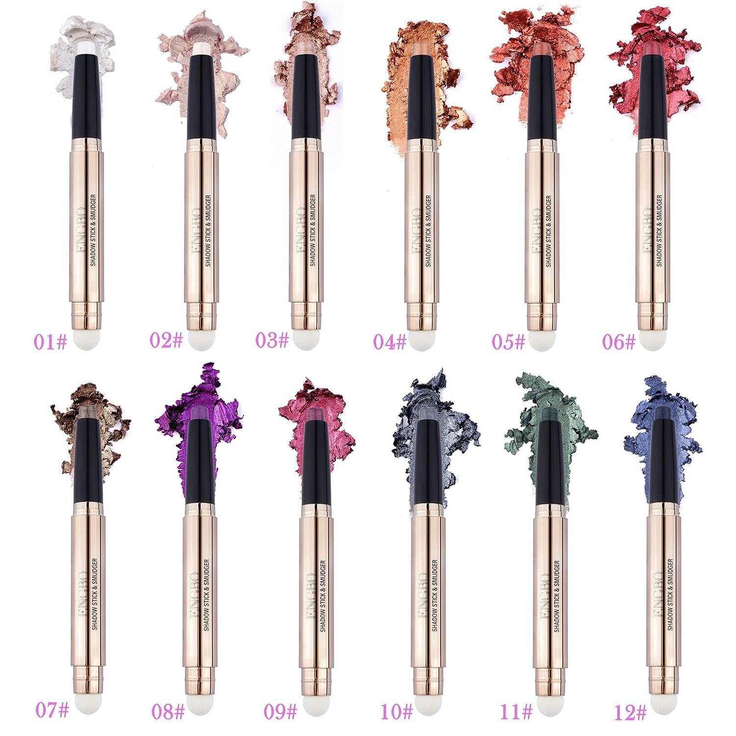 Cream Eyeshadow Stick 2in1 Eye Shadow Pencil Crayon with Smudger