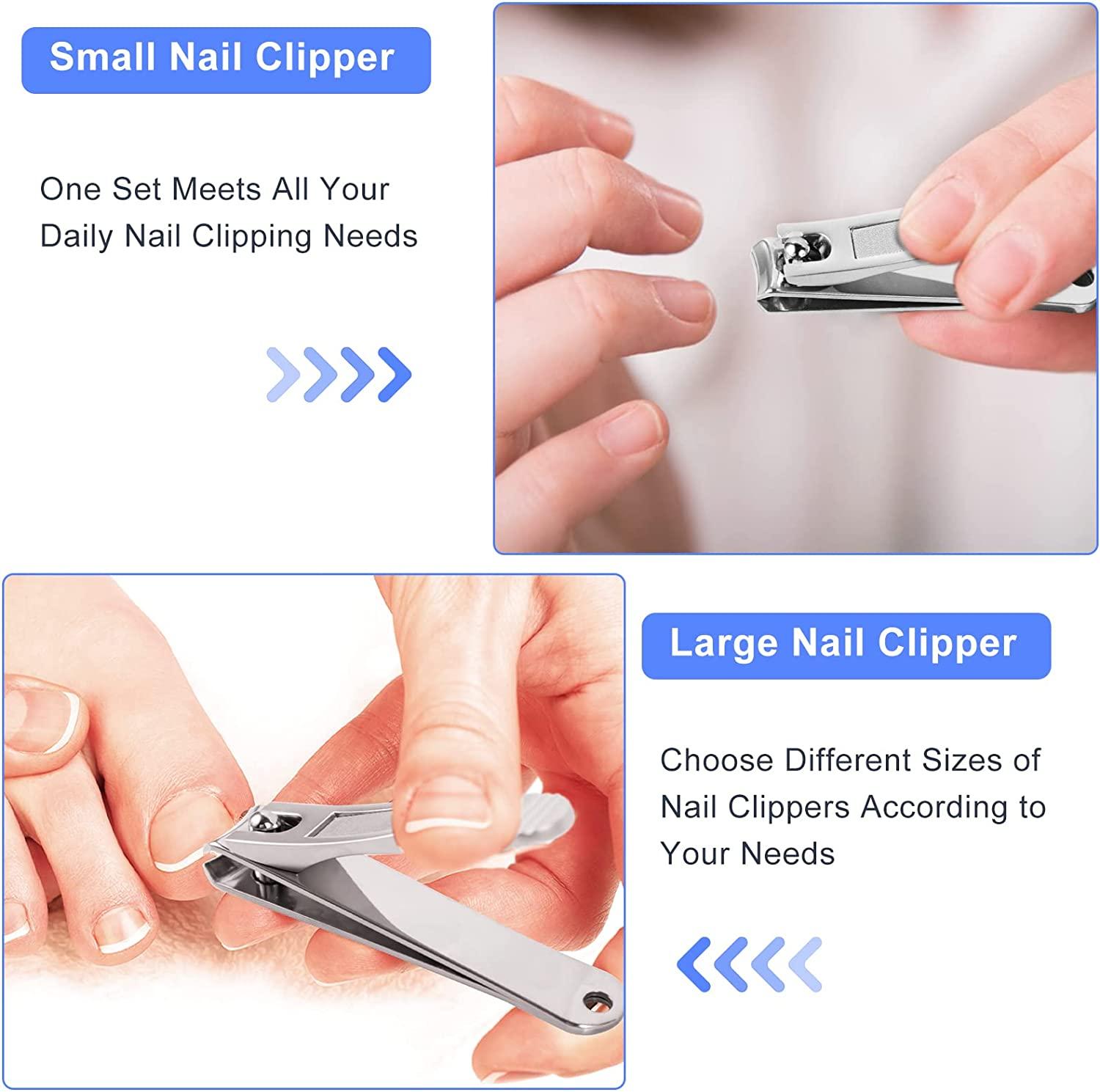 Nail Clippers Set for Fingernail Toenail - DR. MODE Large & Small 2 Pack  Professional Stainless Steel Toe Nail Clippers Nail Cutter, Sharp Travel  Finger Nail Clippers Kit with Case Gifts for