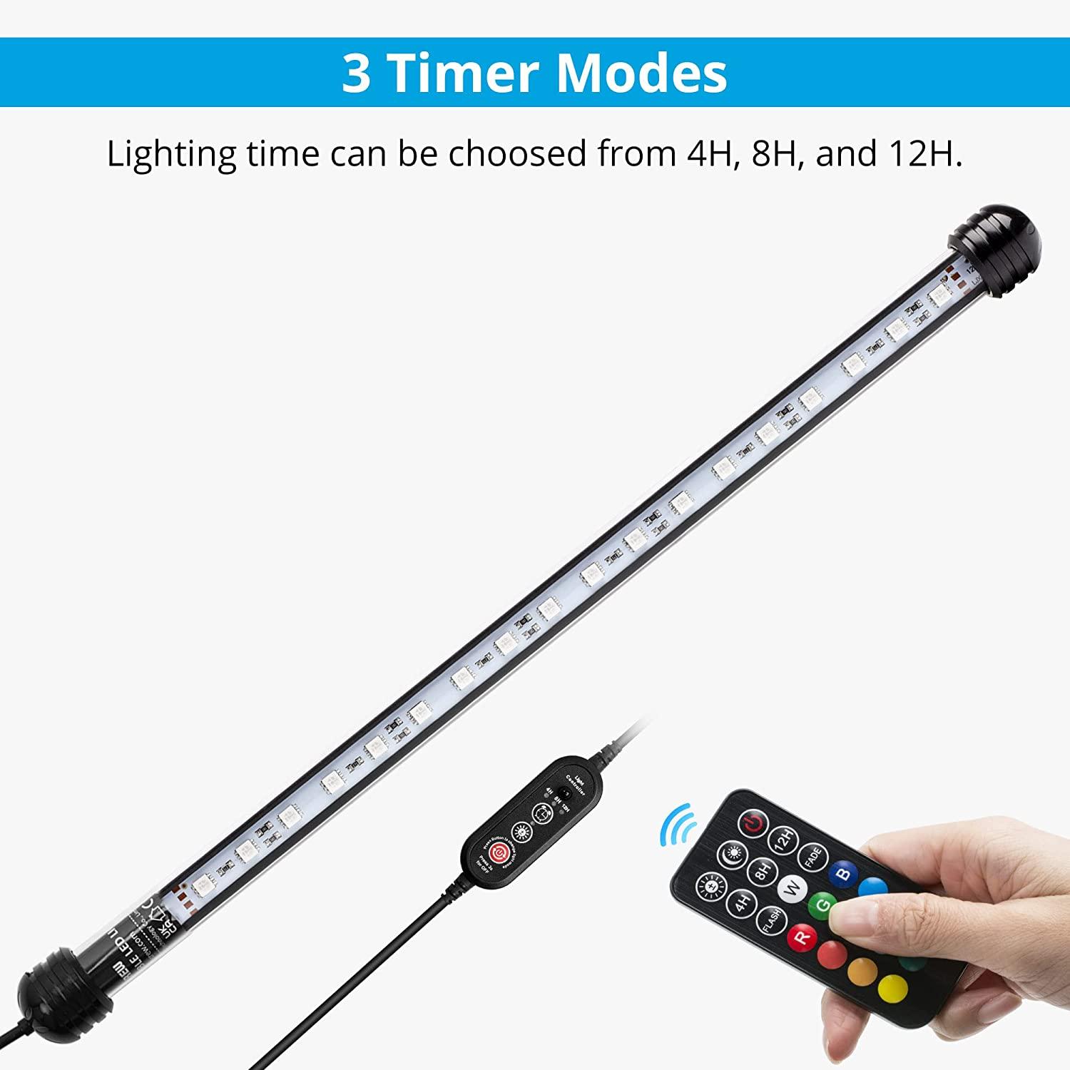 NICREW Submersible RGB Aquarium Light, Underwater Fish Tank Light with