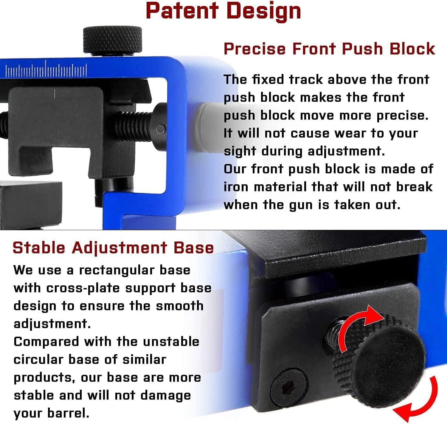 W WIREGEAR Universal Rear Sight Pusher Tool for SemiAuto Pistol Slides