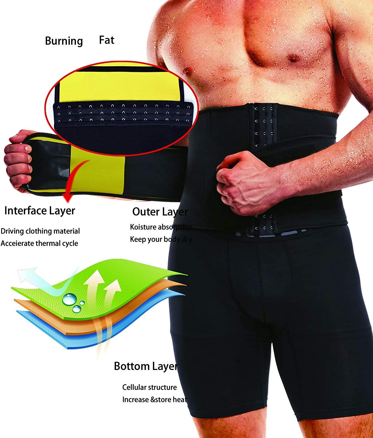 NINGMI Waist Trainer for Men Sweat Belt - Sauna Trimmer Stomach