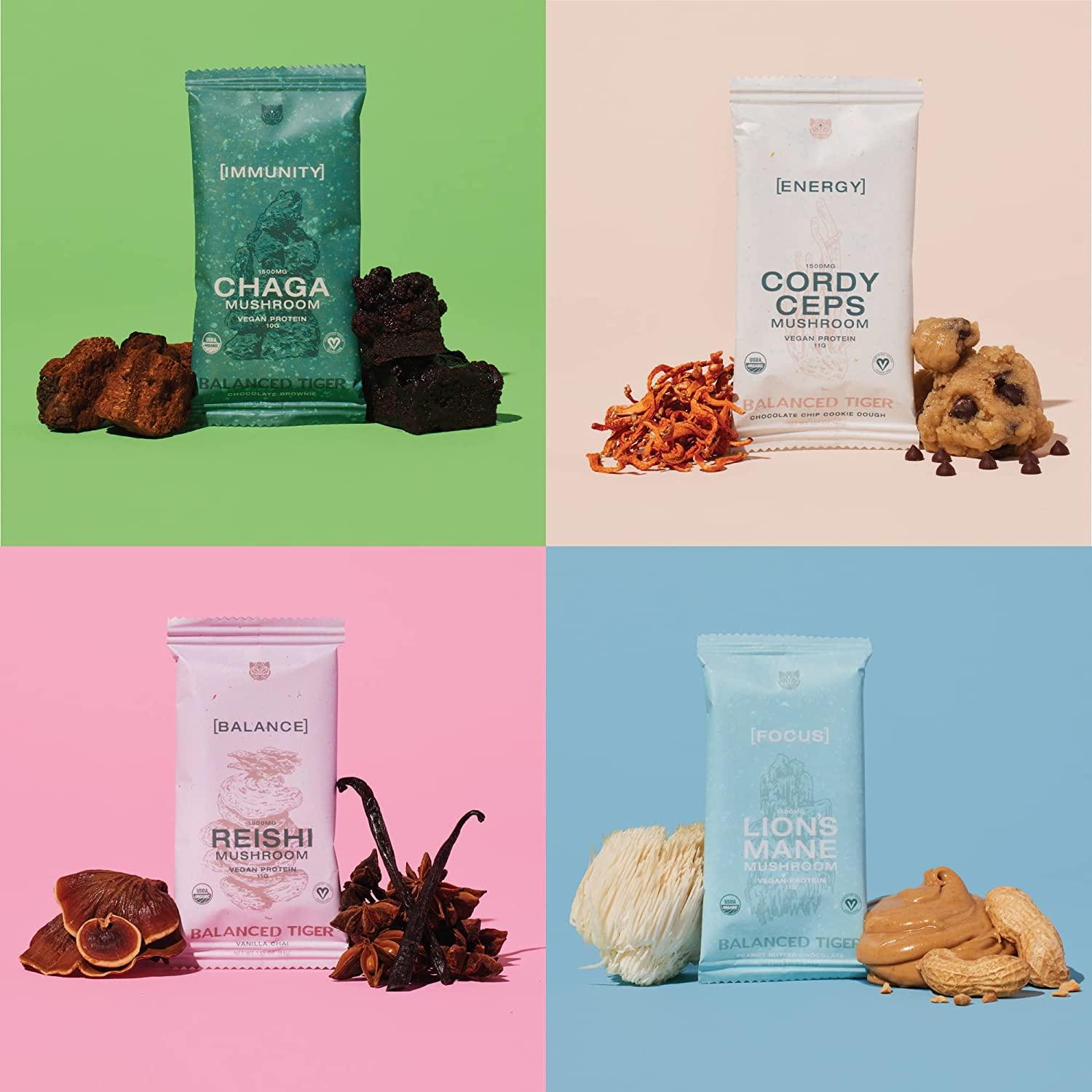 Full Dose Vegan Protein Bars with Functional Mushrooms Lions Mane