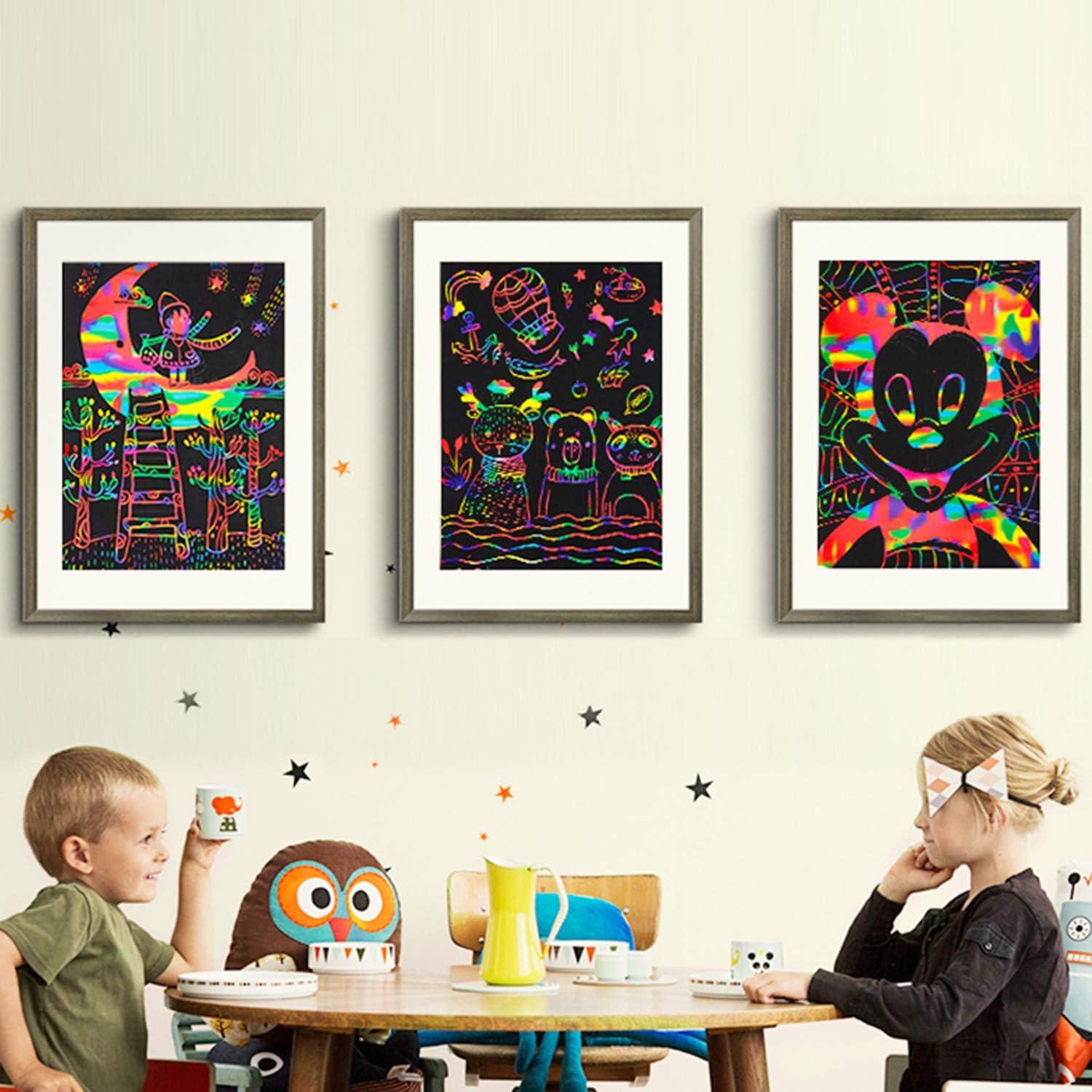Scratch Paper Art Painting Set For Boy And Girl, Rainbow Magic