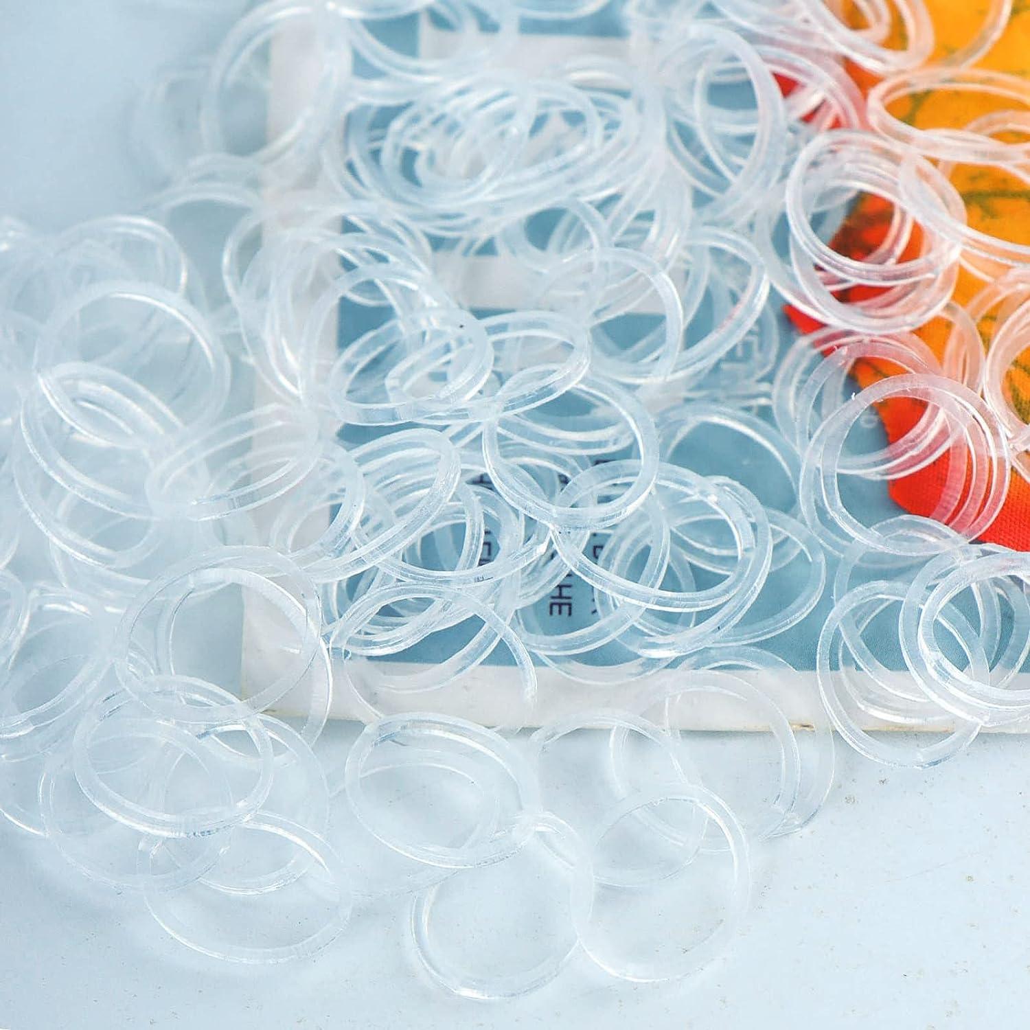 1000 Clear Hair Elastic Bands with Rubber Band Cutter Disposable Non