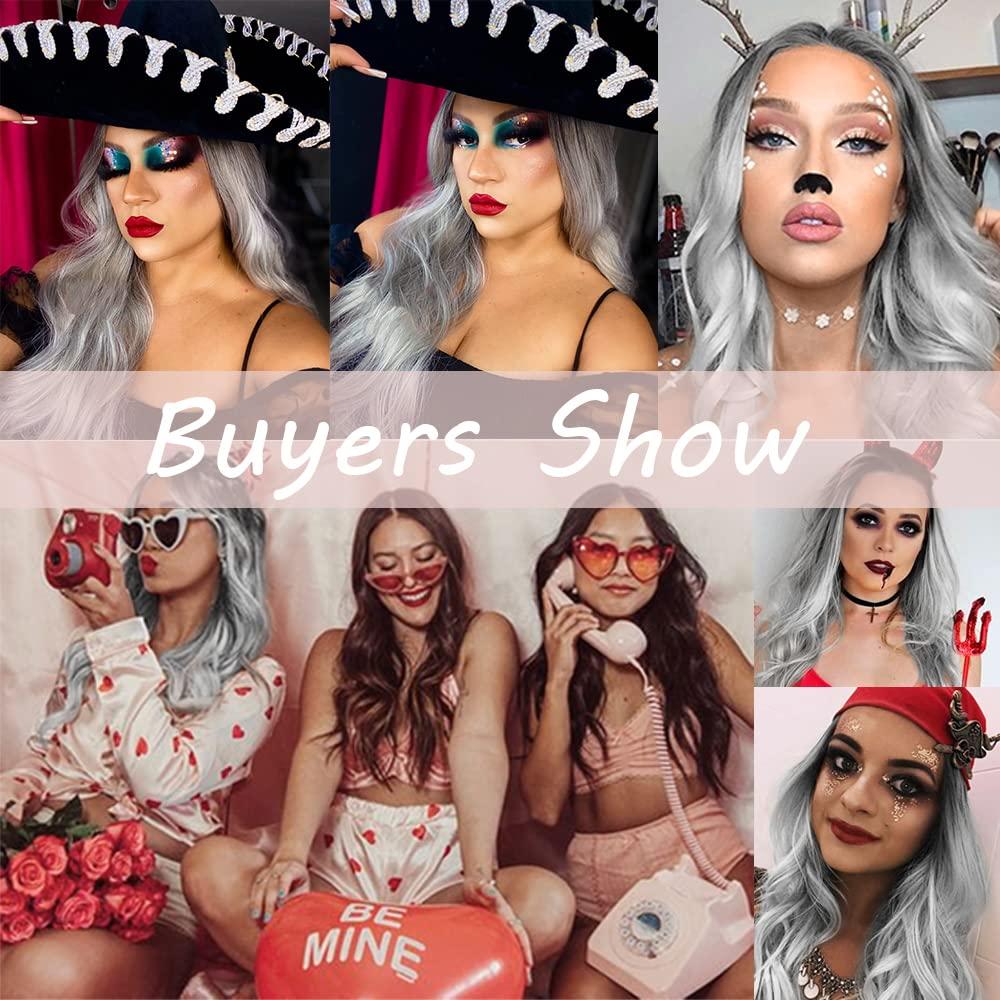 Miss U Hair Witch Wig For Women Long Silver Grey Halloween