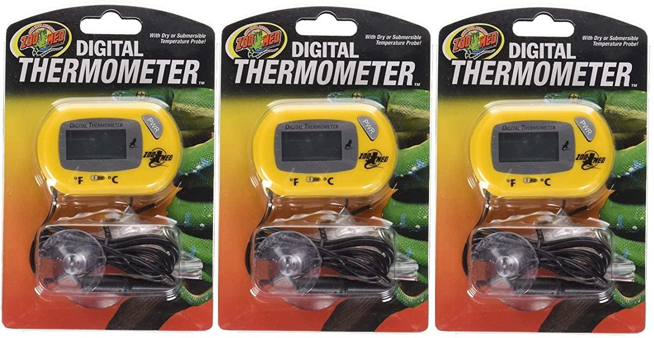 (3 Pack) Zoo Med Digital Terrarium Thermometers