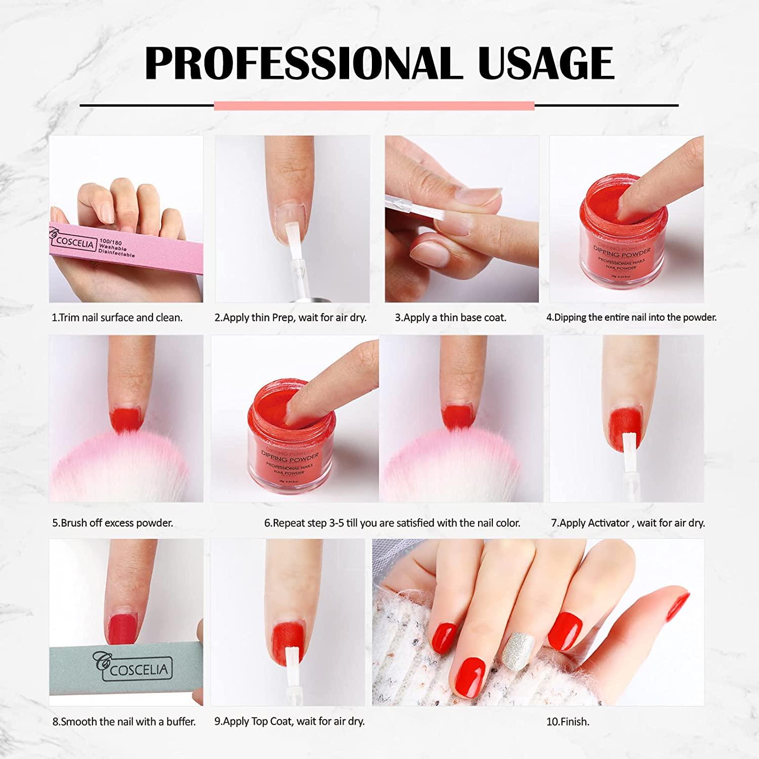 Dip Powders Nail Kit with 12 Colors Dipping Powders Top Coat Base Coat