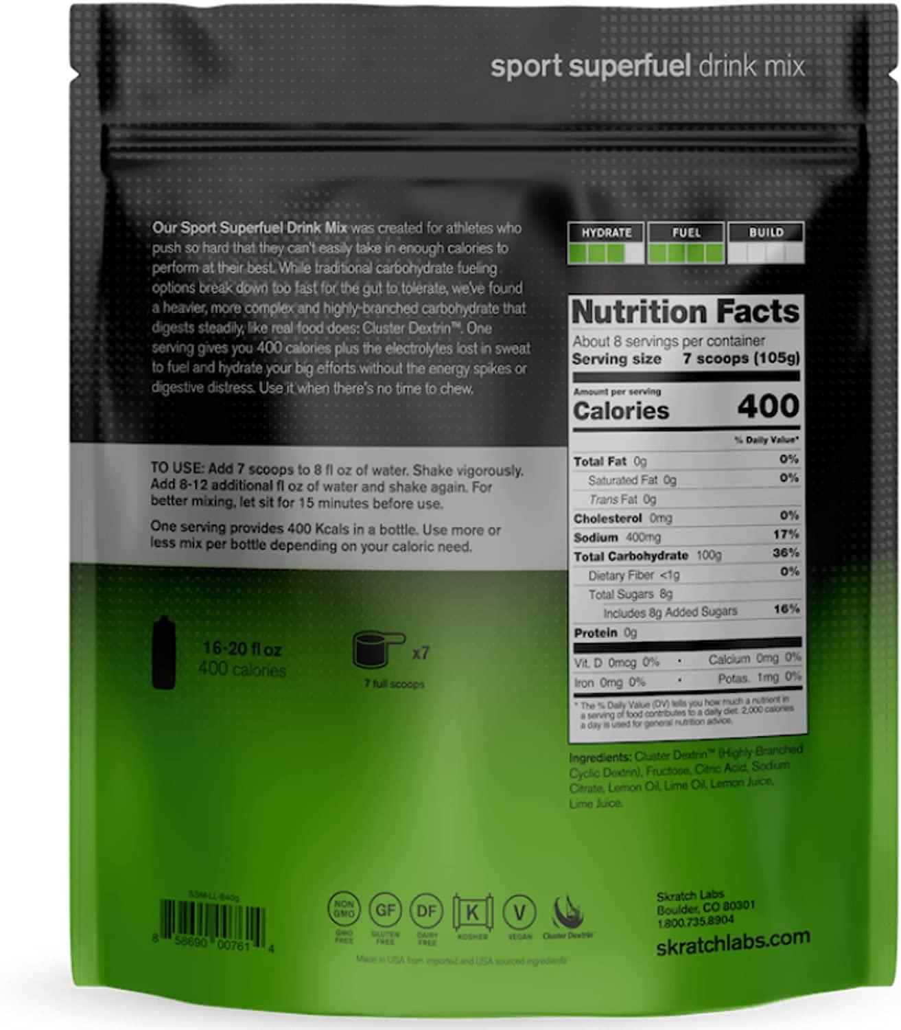 Skratch Labs Superfuel Carbohydrate Powder Drink Mix, Carbohydrate