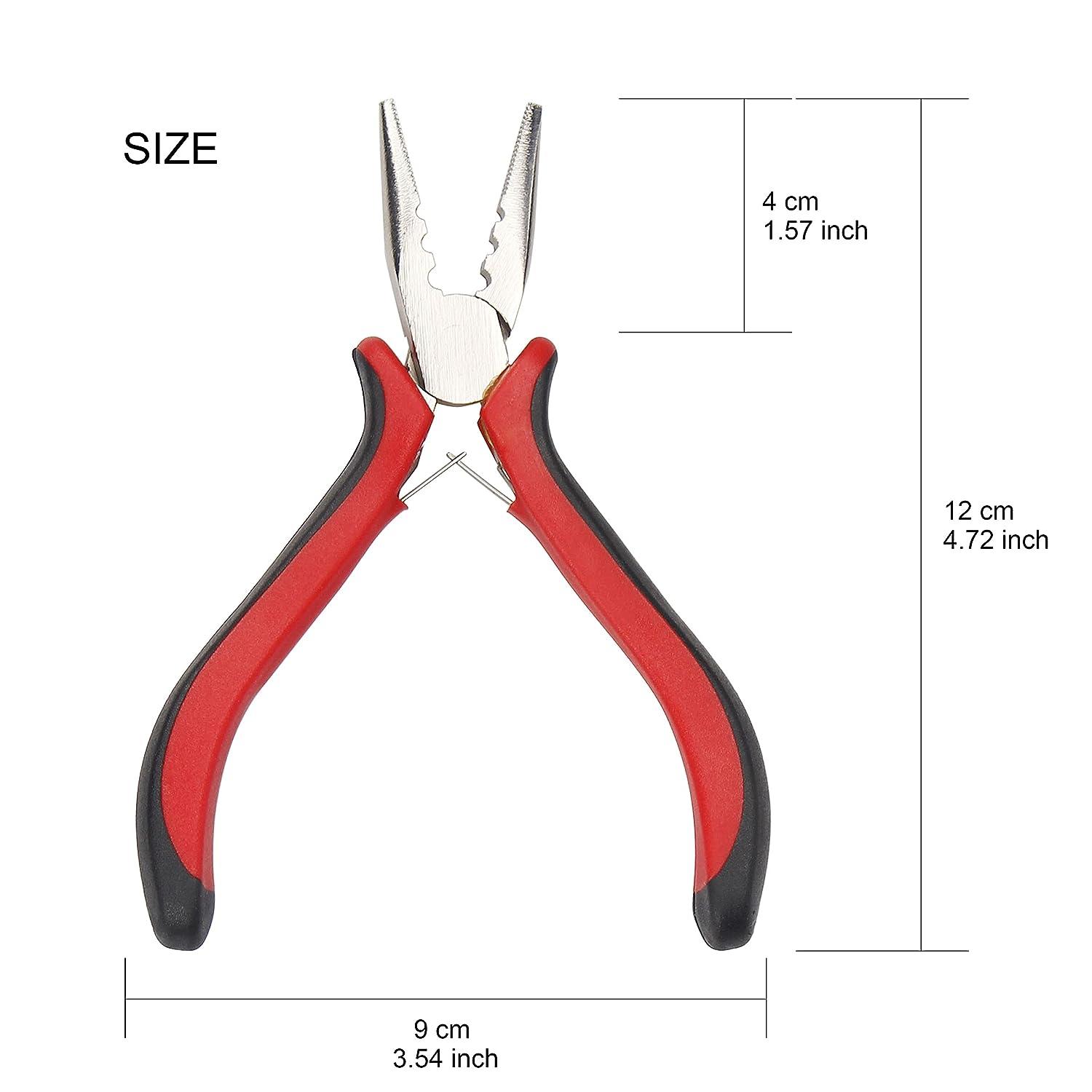 Ryalan Needle Nose Pliers with 3 Holes Serrated Jaws Mini Plier for Micro  Nano Ring Hair Extensions Jewelry Making Bending Wire and Small Object  Gripping (1 Piece Needle Nose Pliers with 3