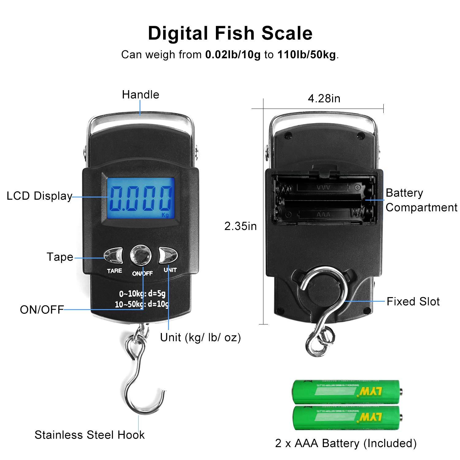 Airkoul 5pcs Fishing Tool Kit Pliers, Hook Remover, Lip Gripper