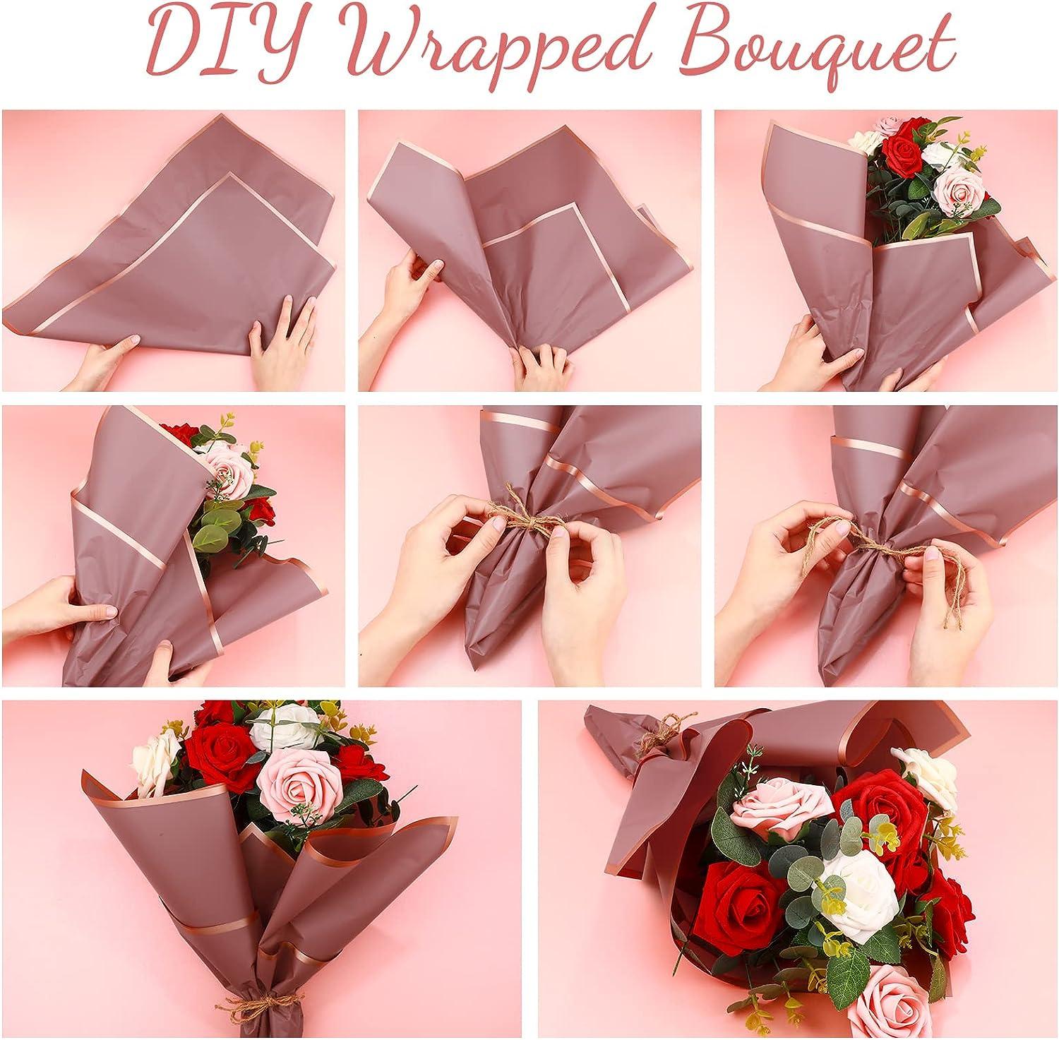 20pcs/Pack Love Theme Waterproof Elegant Wrapping Paper For Flower