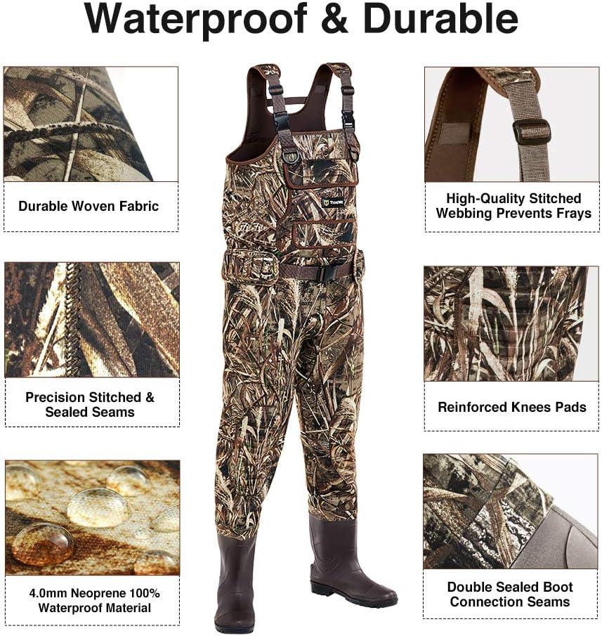 TIDEWE Chest Waders with Boots Hanger for Men, Realtree MAX5 Camo
