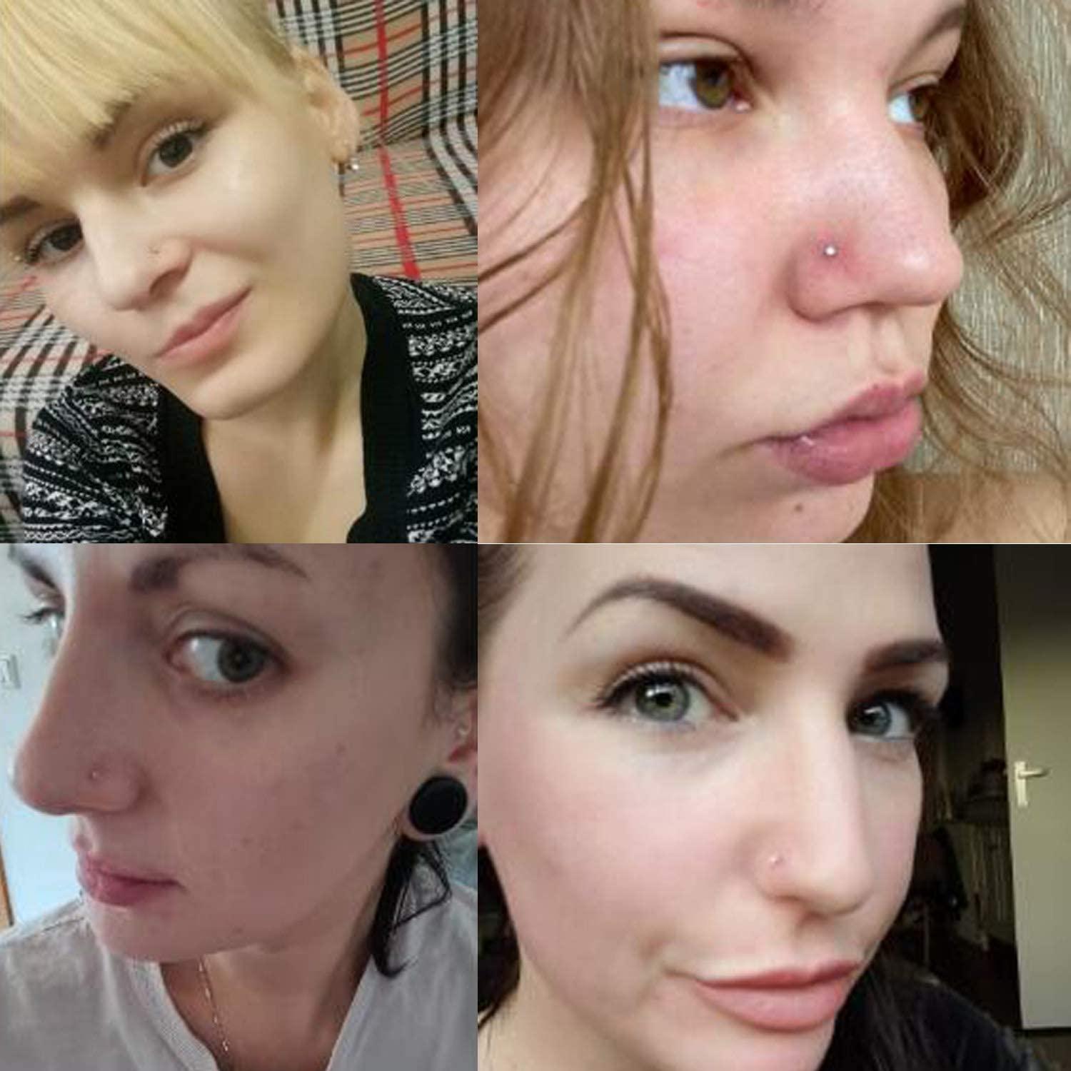 Gold 20G Nose Piercing Kit Disposable & Painless Tool for Self Ear