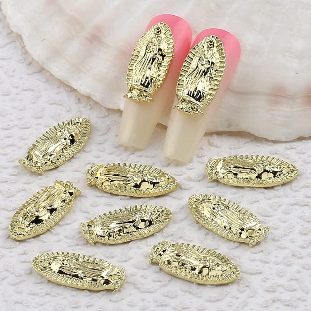 15 Pieces Gold Nail Charms For Nail Art 3d Rhinestones For Acrylic