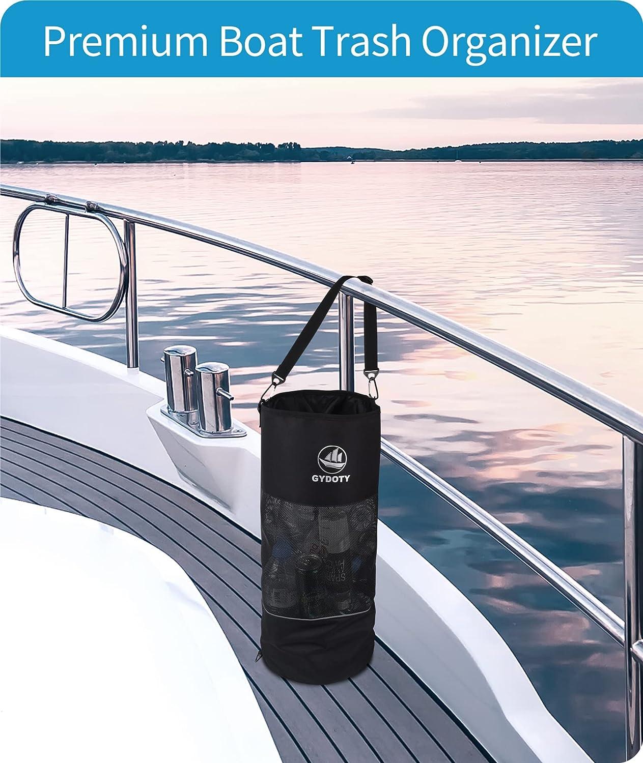 Gydoty Boat Trash Bag Can - Boat Accessories Gifts for Men Boating Must  Haves Reusable Mesh Boat Garbage Container(Black,YKK Long Zipper) YKK long  Zipper,black
