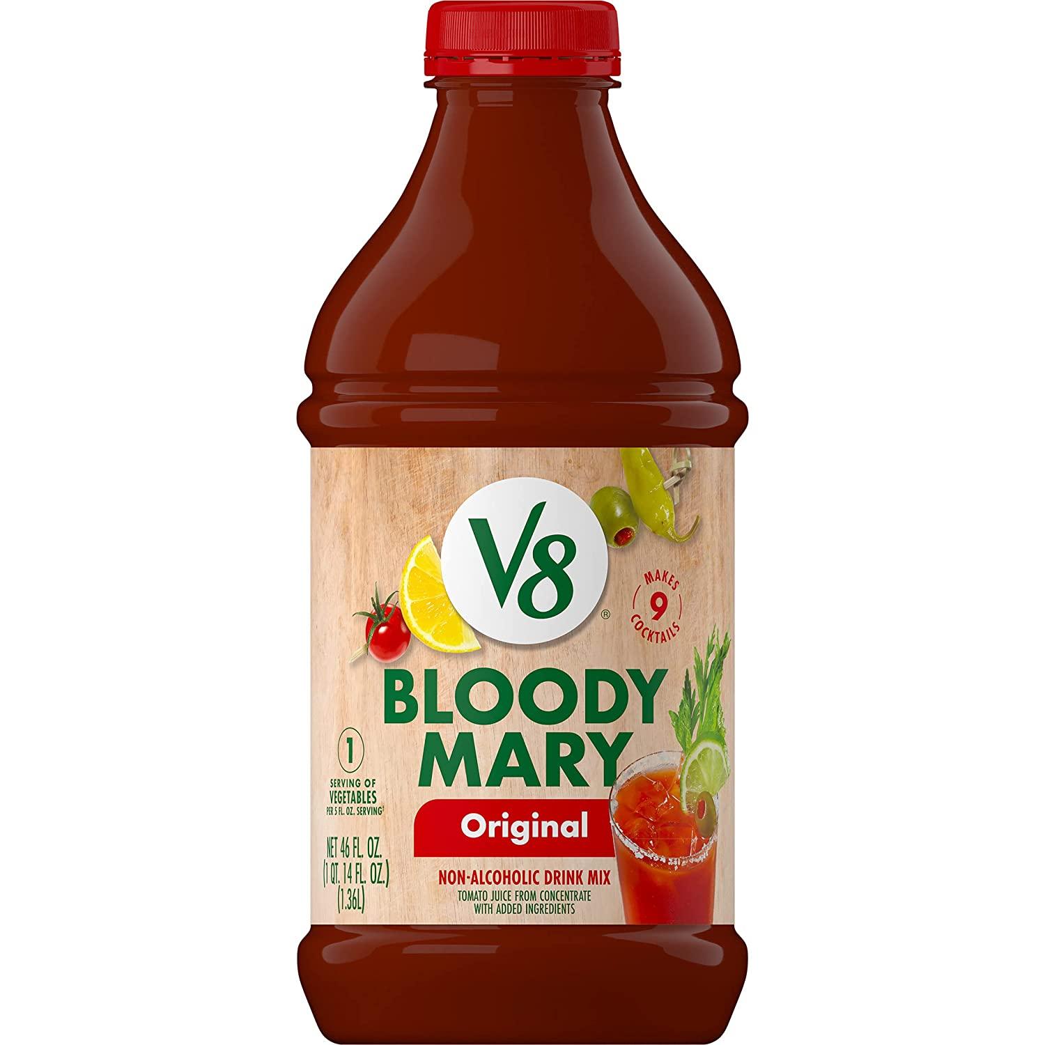 V8 Bloody Mary Mix, Vegetable Juice for Bloody Mary Cocktails, 46 FL OZ