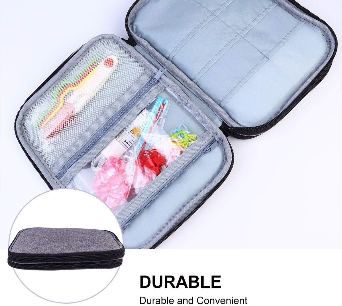 All-in-One Knitting Needle Organizer Case - Double Layer Storage For Crochet Hooks & Craft Tools