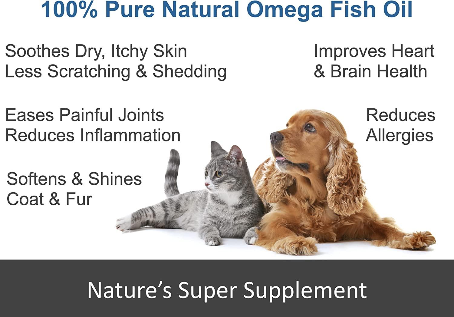 Omega 3 6 9 Fish Oil for Dogs Cats 16oz Supports Joints Immune Brain Heart Health Pet Food Supplement with EPA DHA Fatty Acids for Skin Coat