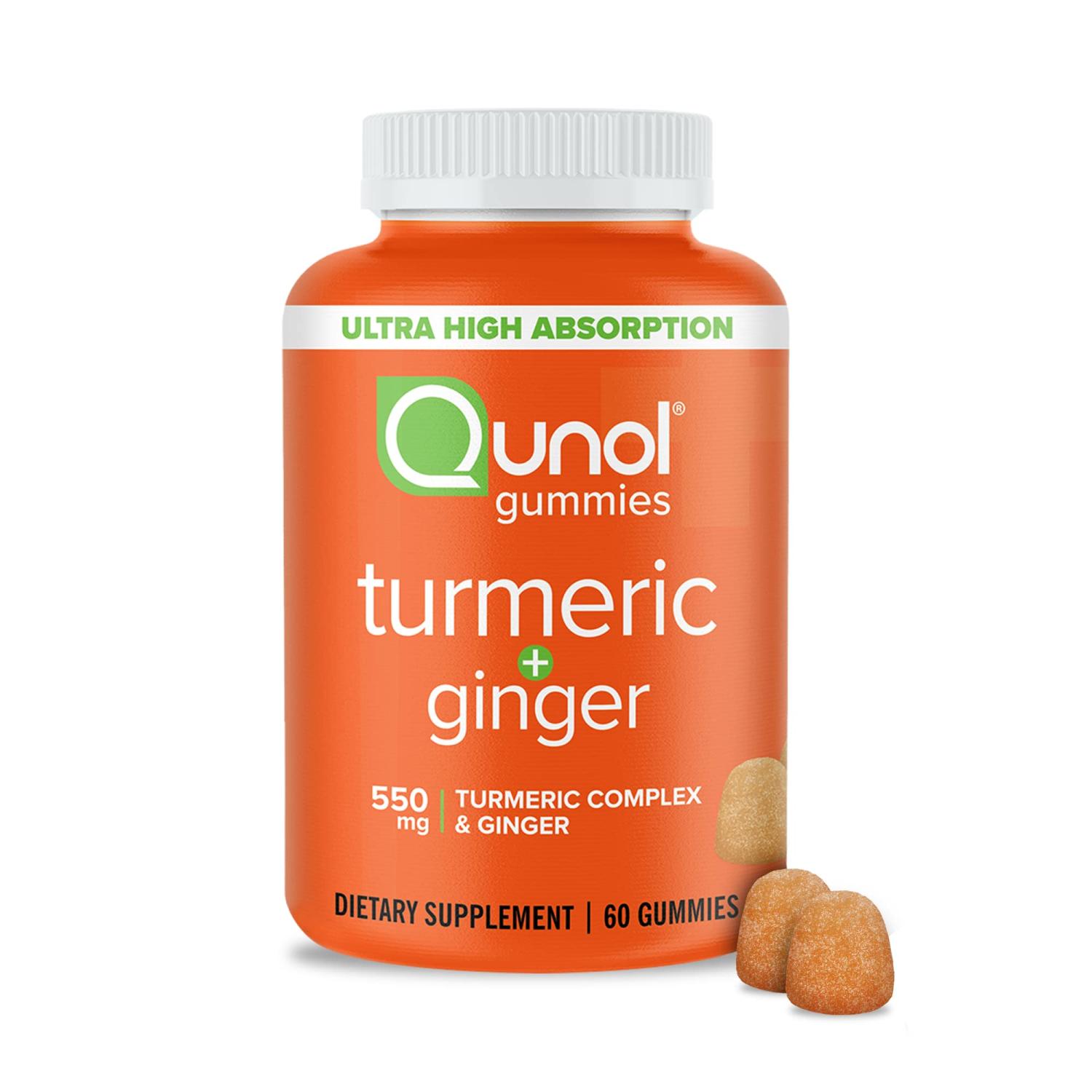 Turmeric and Ginger Gummies Qunol Vegan Joint Support Supplement