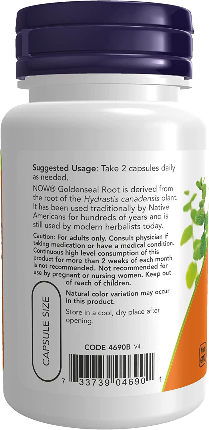NOW Supplements, Goldenseal Root (Hydrastis canadensis) 500 mg, Herbal