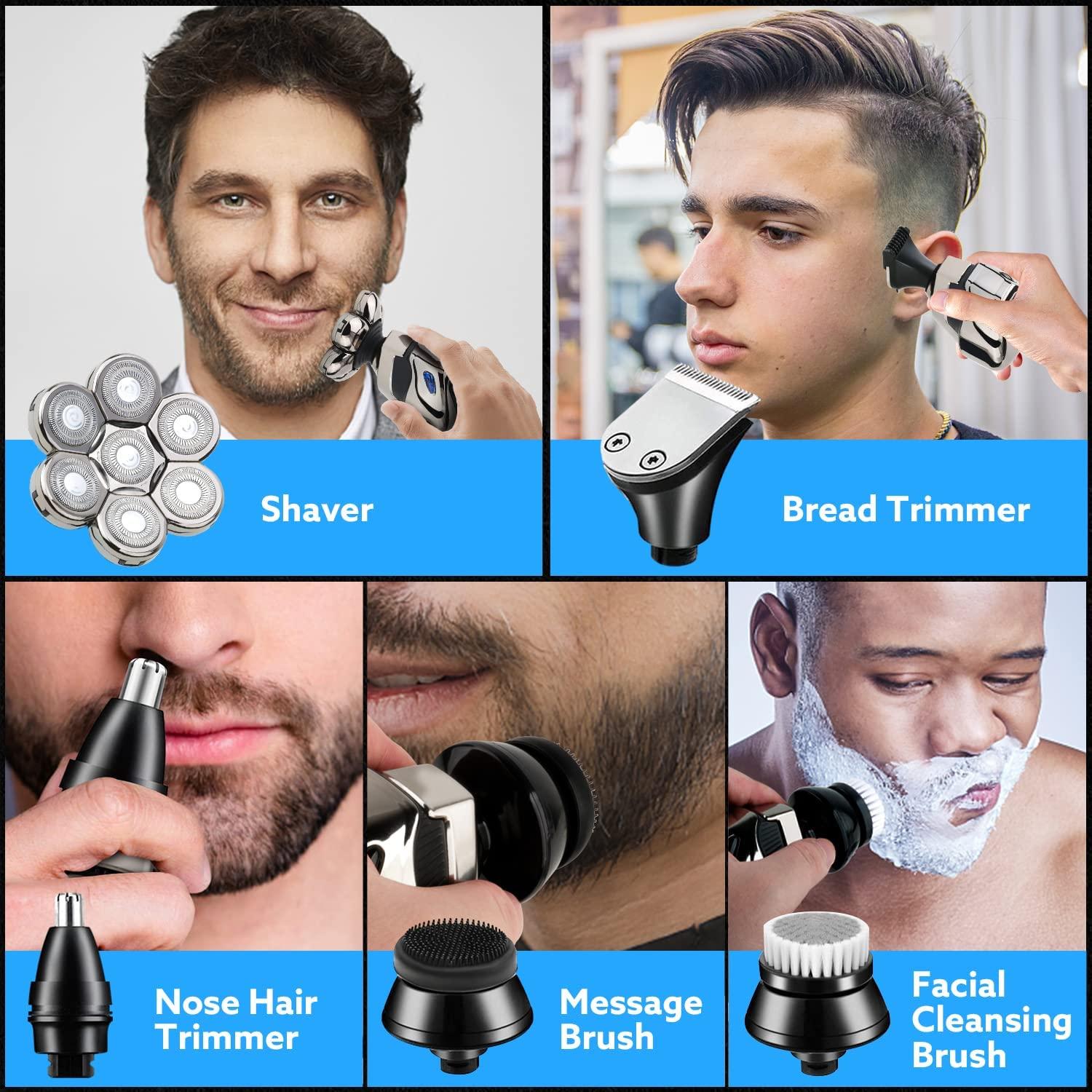 Electric Head Shavers for Bald Men, 7D 5in1 WeChip Bald Head Shavers