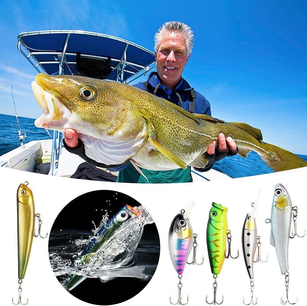 375pcs Fishing Lures for Freshwater, Fishing Tackle Box 2 Big
