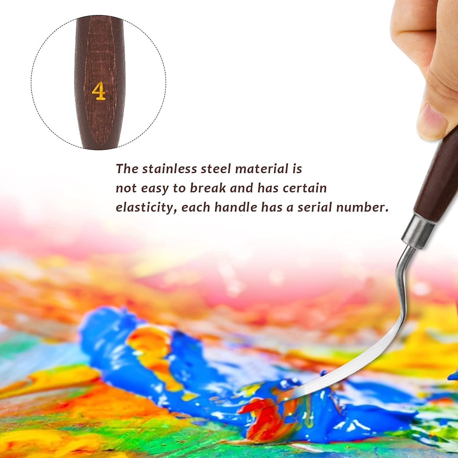 YunQiDeer Palette Knife, 5 Pieces Oil Painting Knife Set, Painting