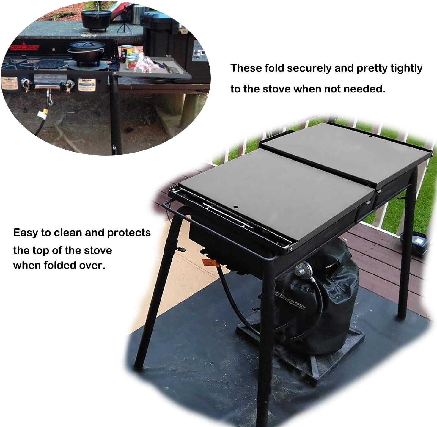 AJinTeby Folding Side Shelves for Camp Chef Two Burner Stove, Camp Chef Stove Grills EX60LW