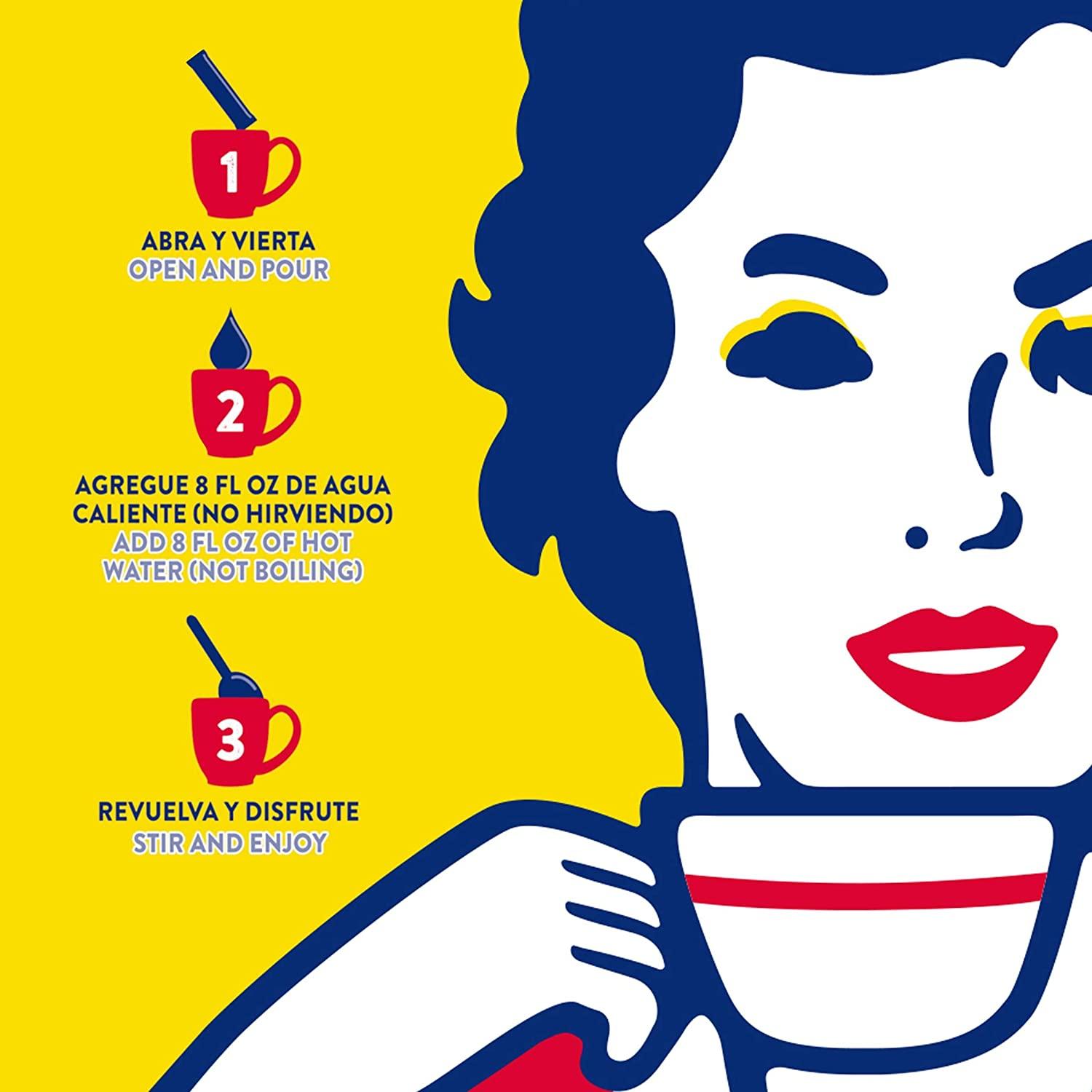 Cafe Bustelo Instant Coffee Cafe Con Leche 5 Packets (0.59 oz Each