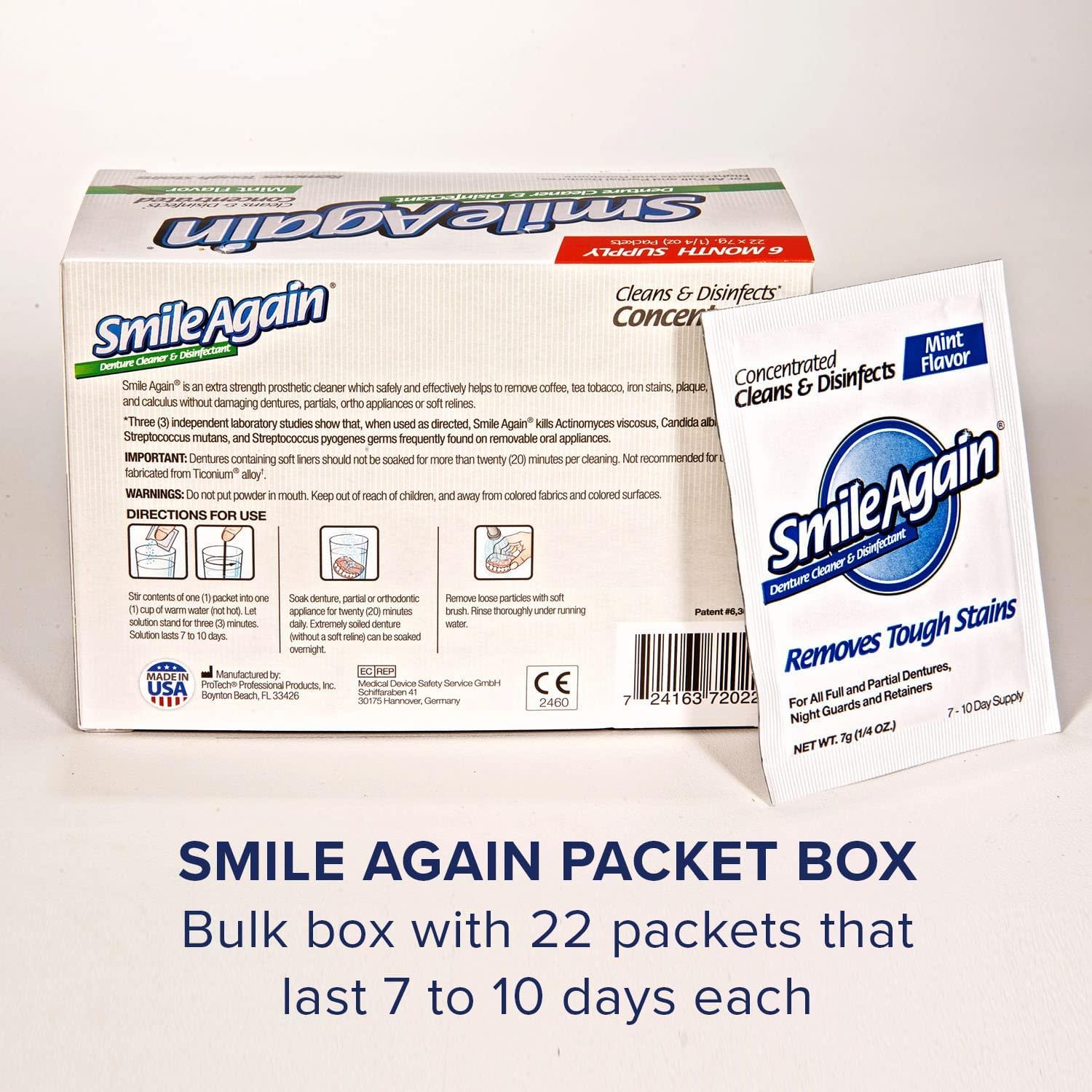 Smile Again Denture Cleaner (180 Days) Dental Cleaner for Retainer