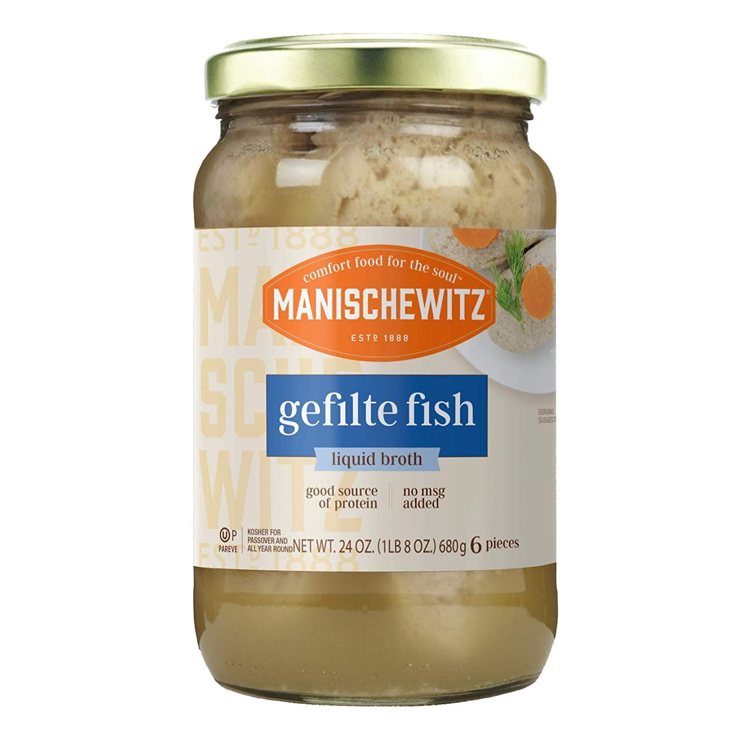 Manischewitz Gefilte Fish in Liquid Broth, Kosher for Passover, 24