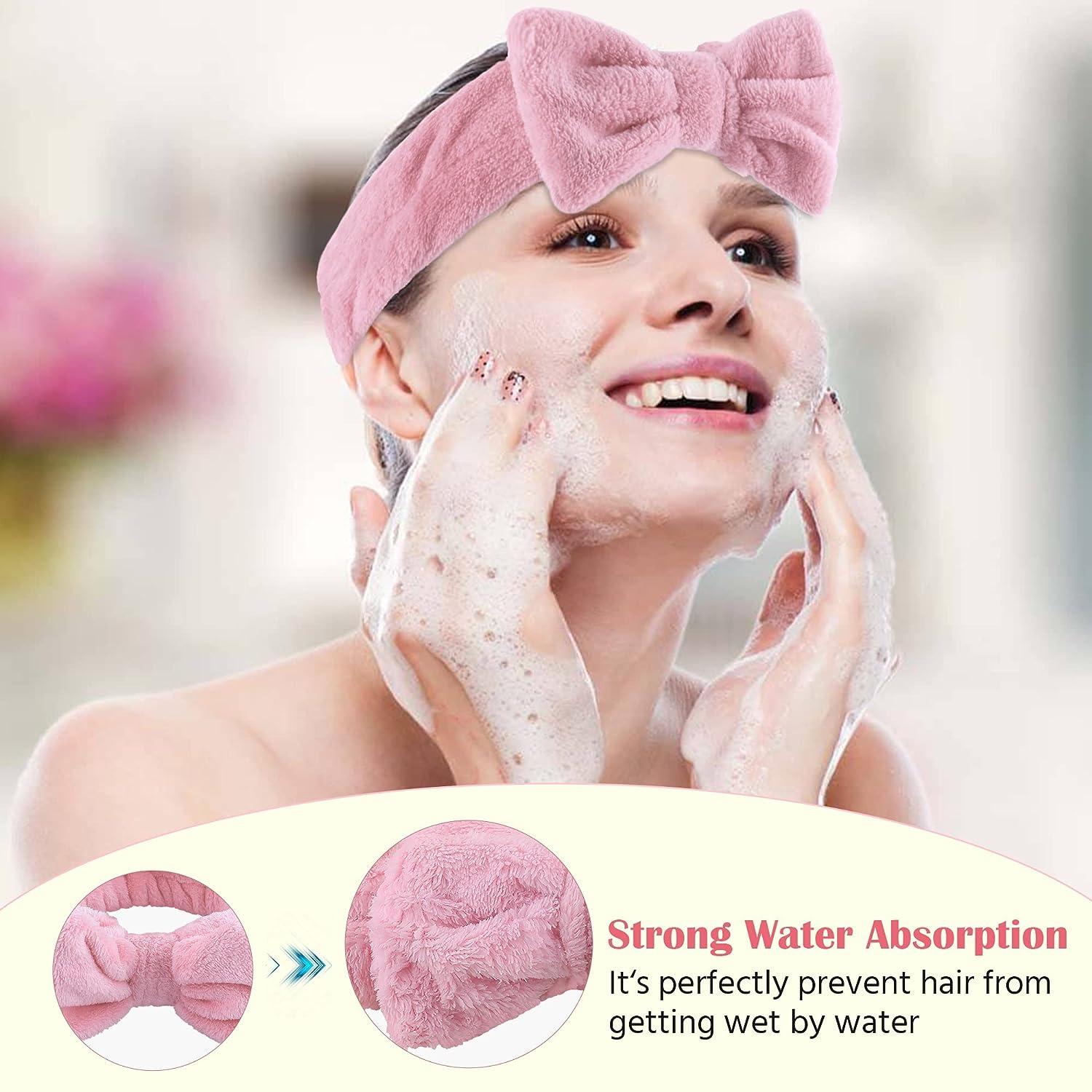 Soft Coral Fleece Spa Headband for Women and Girls Facial Makeup