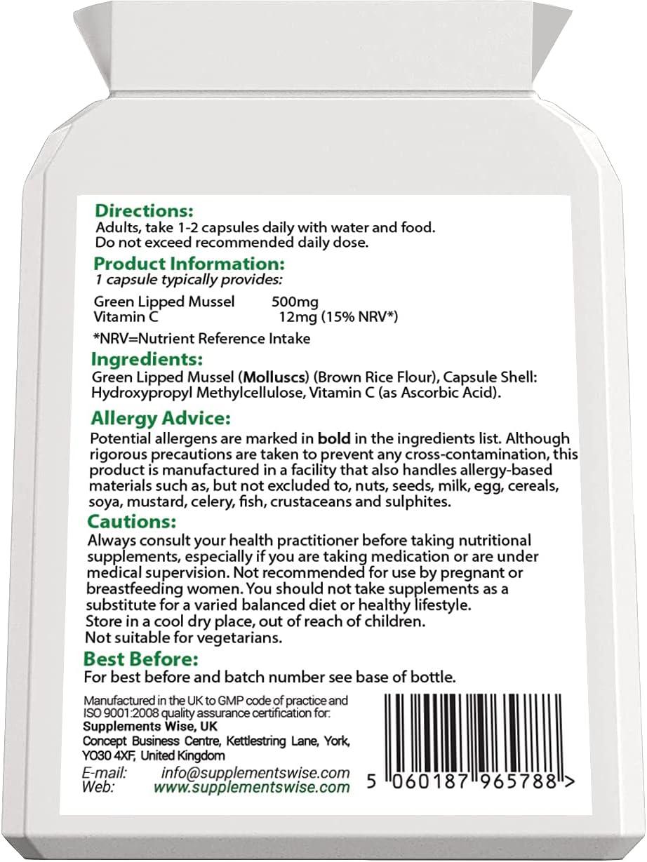 Green Lipped Mussel Capsules 90 x 500mg Joint & Ligament Pain Relief