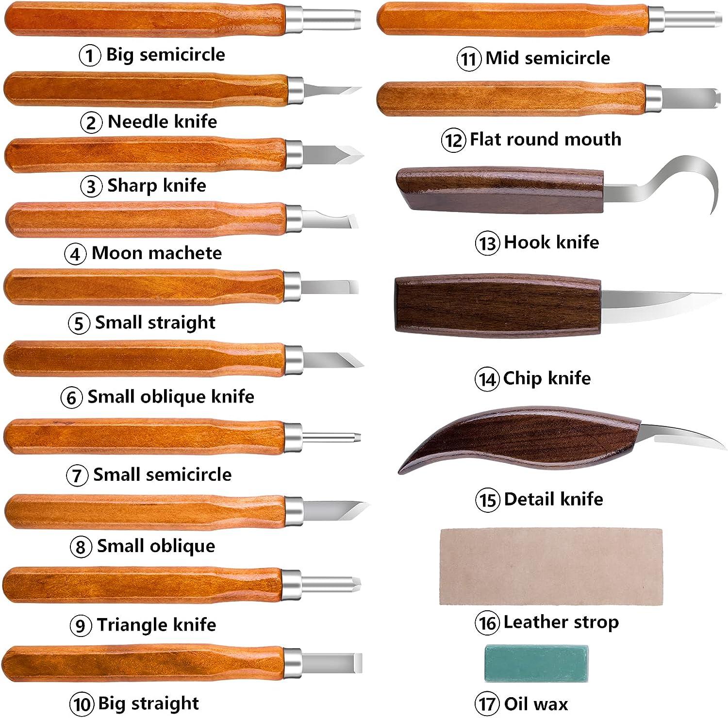 Wood Carving Tools Set 19pcs for Beginners Professionals FOX FAIRY Wood Sculpting  Tools Complete Kit Including Whittling Hook Knife Ideal for Bass Wood  Woodworking DIY