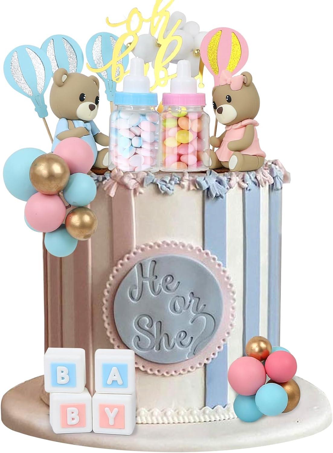 85pcs 3D Bear Cake Topper tre posizioni di orsi serie marrone palla di schiuma lettere per bambini per Baby Shower decorazioni per feste di compleanno