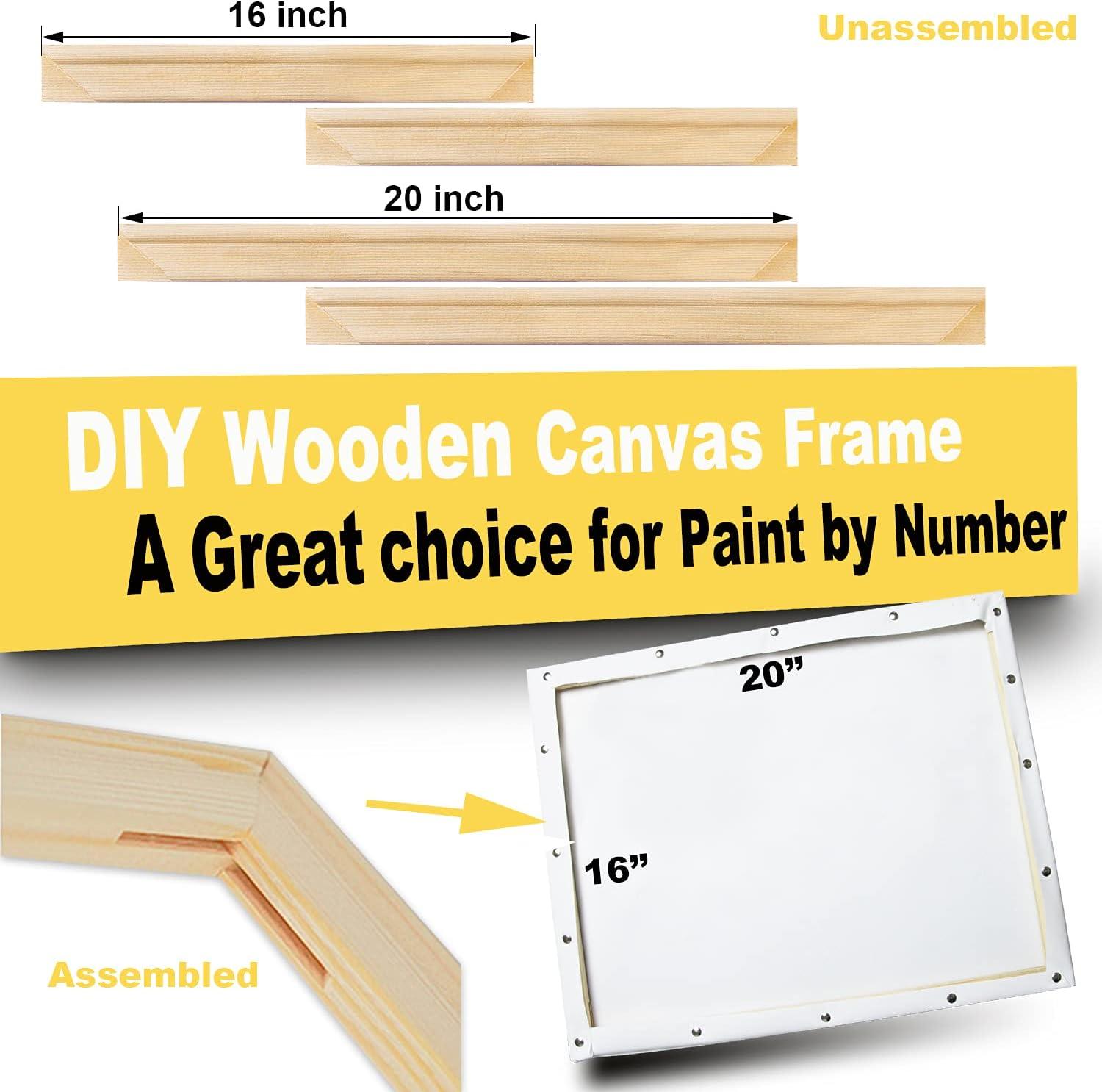 2-Set DIY Canvas Stretcher Bars 16x20 Inch Canvas Frame for Oil Paintings  Prints Paint by Numbers & Posters 2-Pack