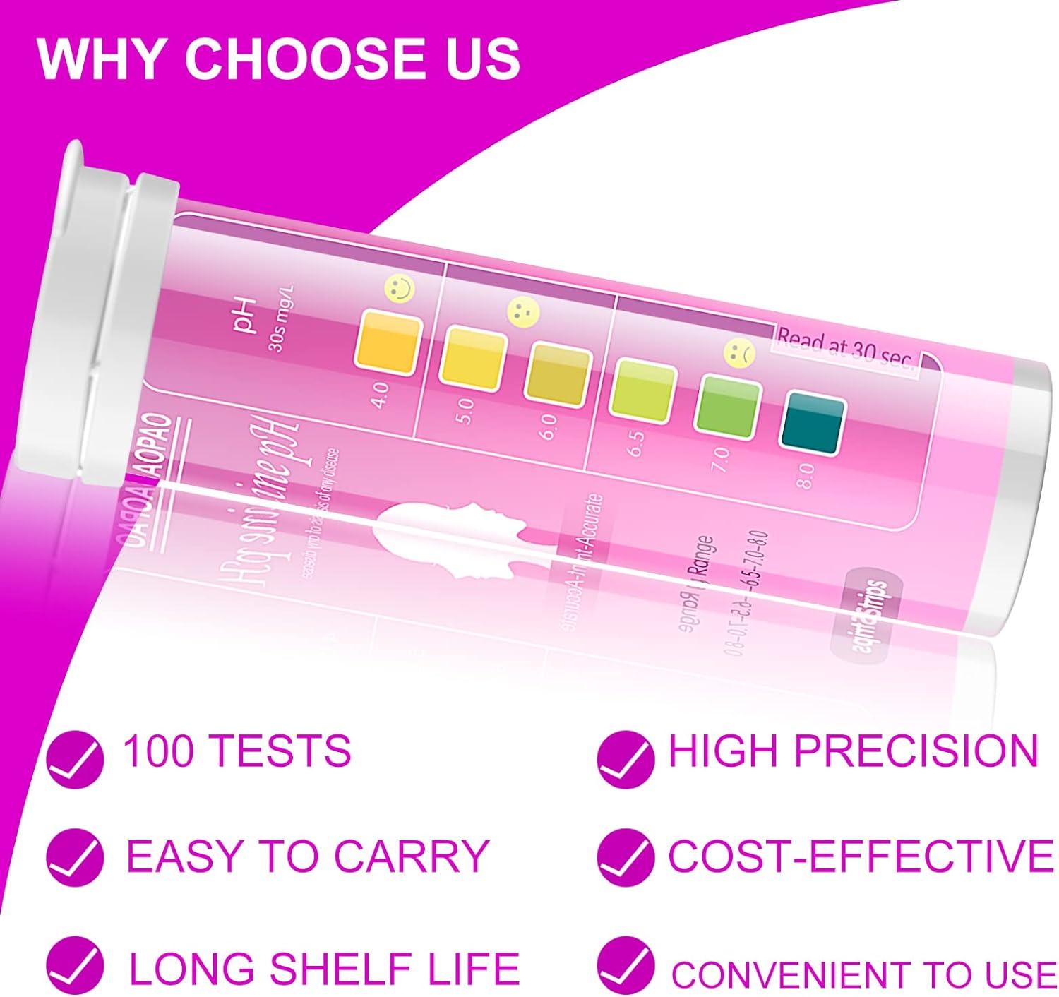 100 Strips Vaginal Health pH Test Strips 4 8 Feminine pH Test Monitor Vaginal Intimate Health