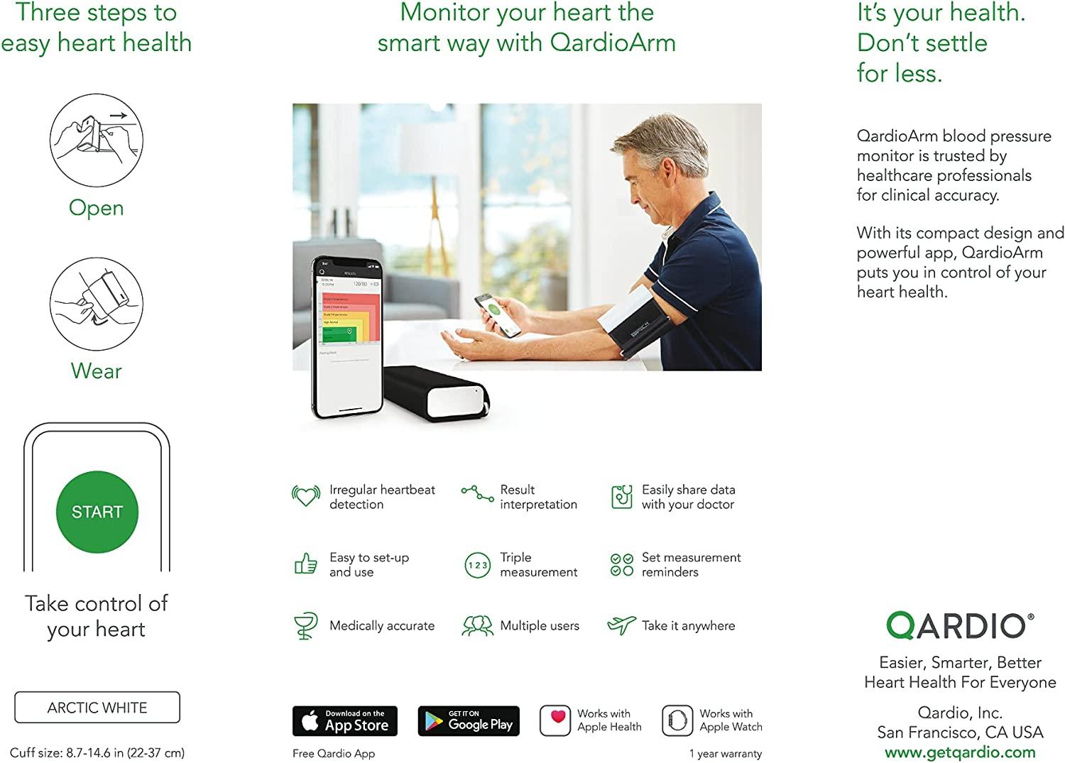 QardioArm Wireless Blood Pressure Monitor, Smart Upper Bluetooth