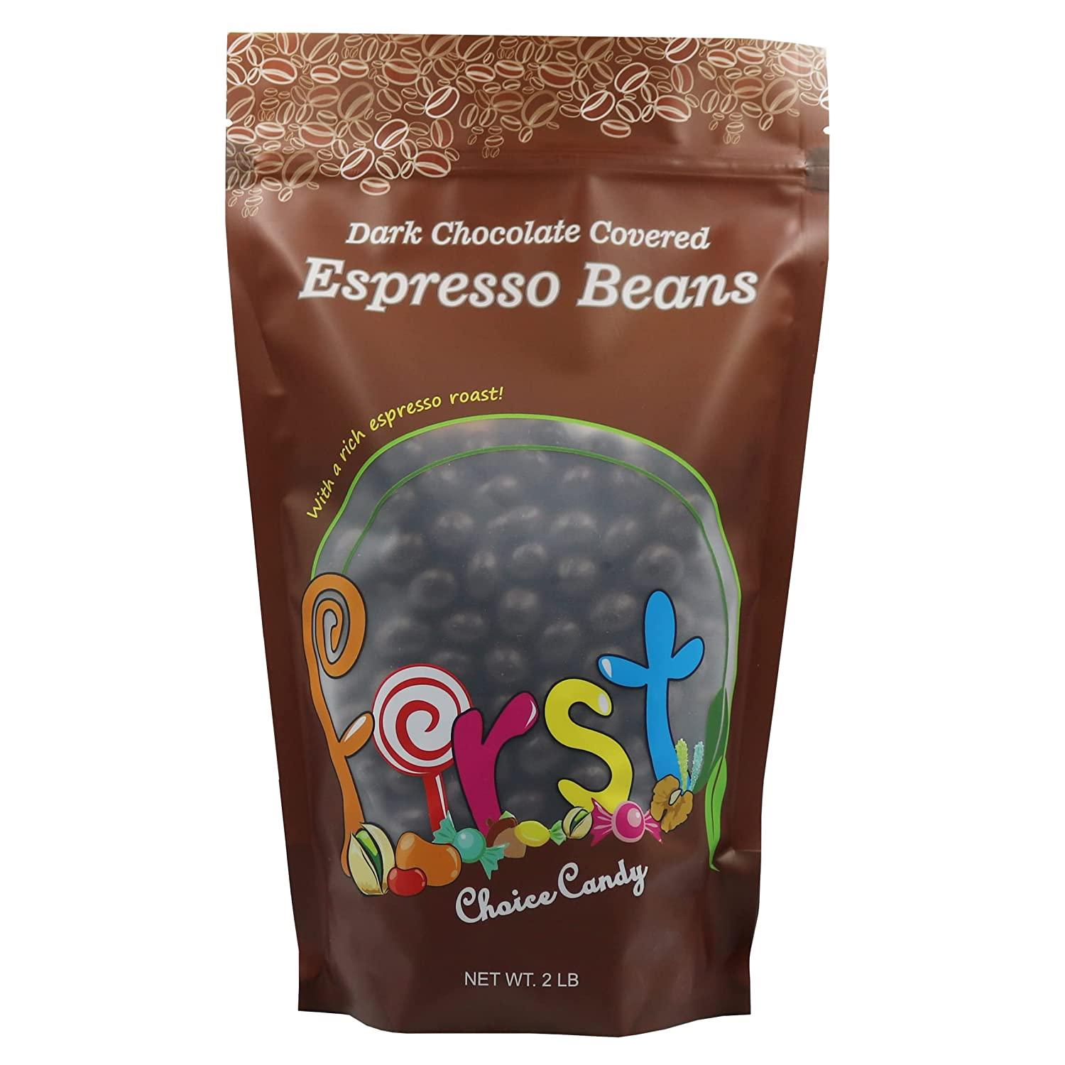 Dark Chocolate Covered Roasted Espresso Coffee Beans 2 lb Pack