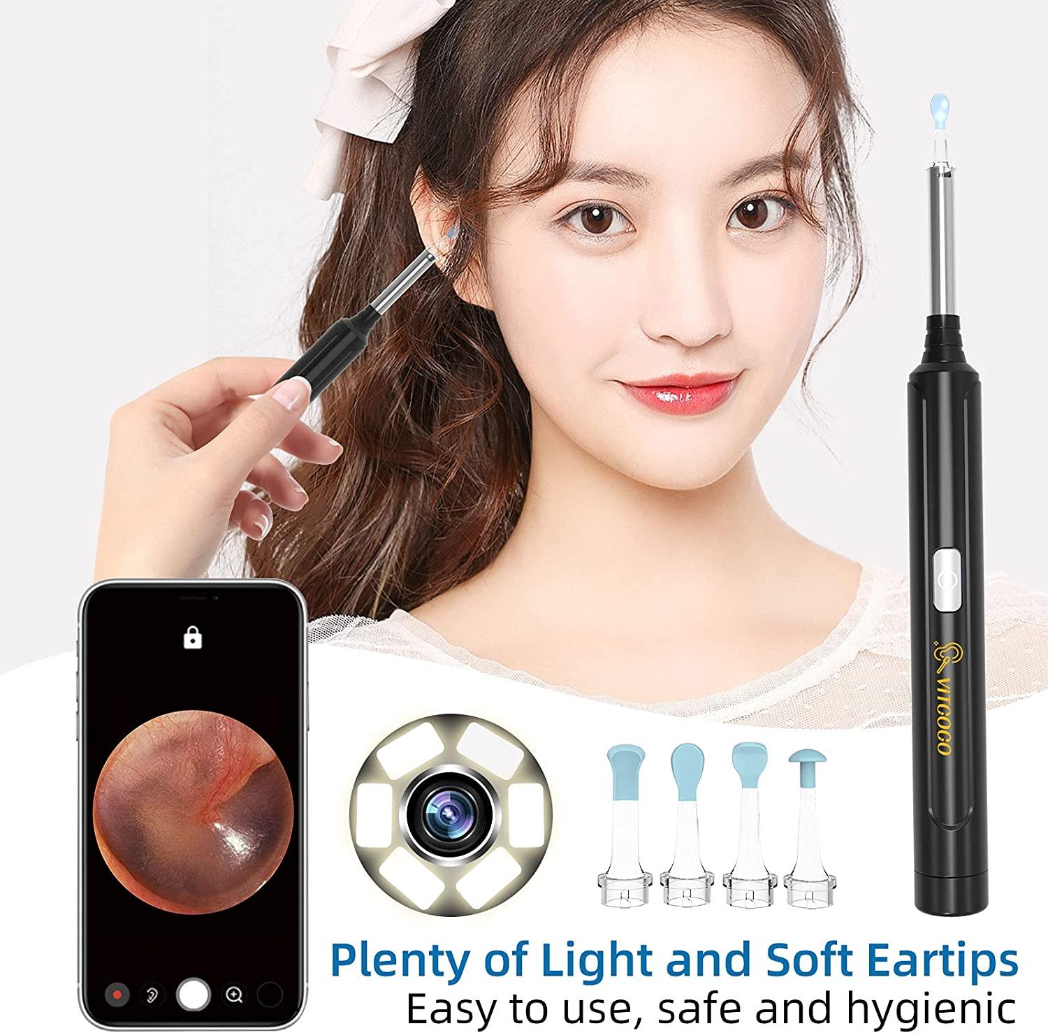 VITCOCO Wireless Ear Wax Removal Tool 1296P HD Ear Camera & 6 LED